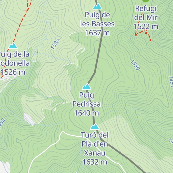 Map of Puig Pedrissa
