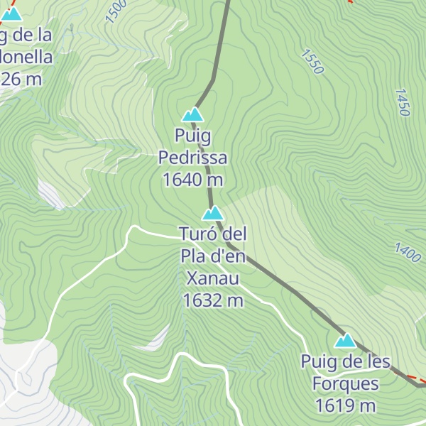 Map of Turó del Pla d'en Xanau