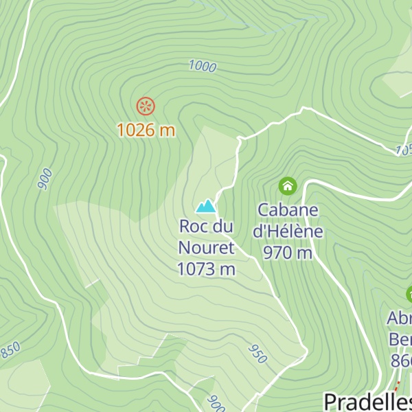 Map of Roc du Nouret