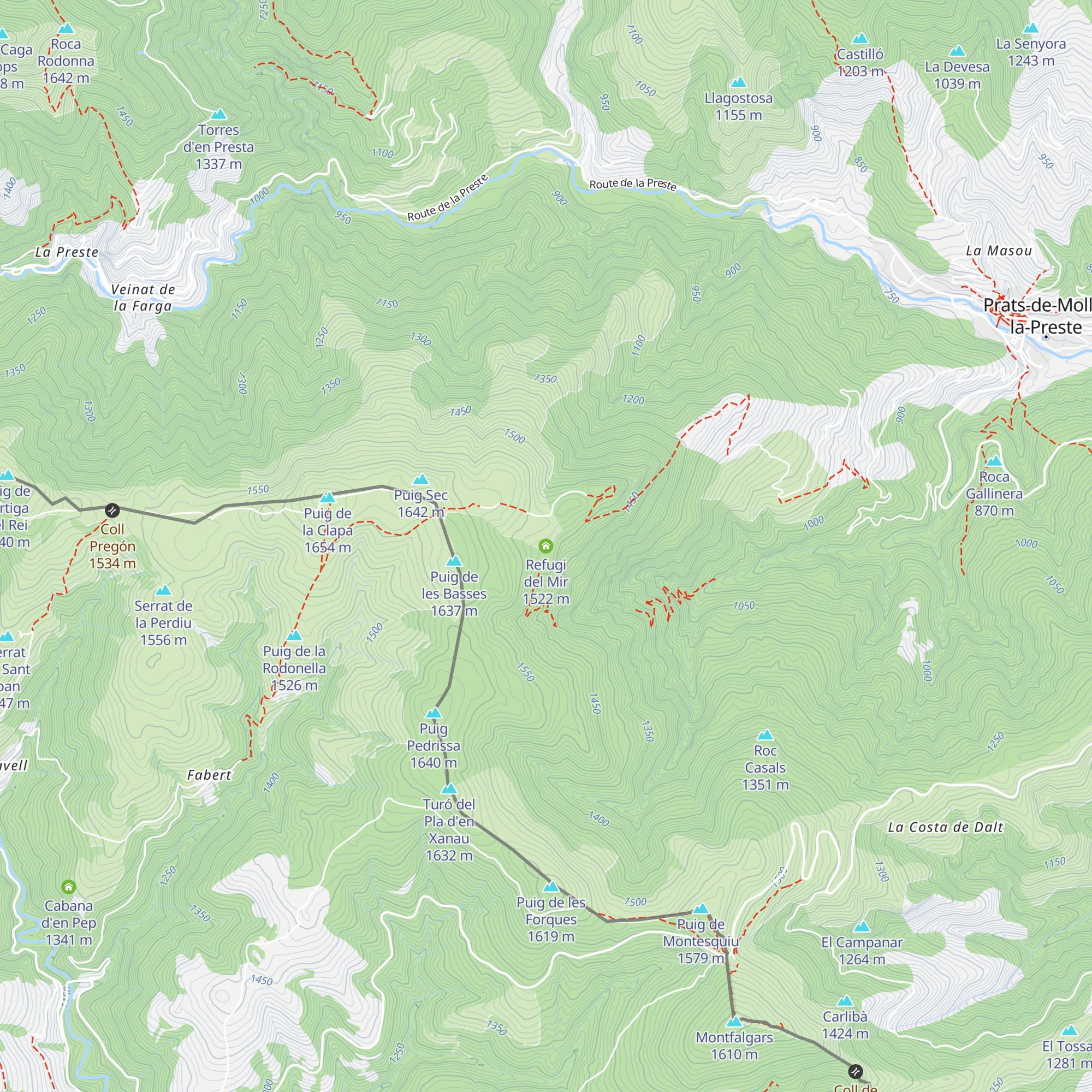 Refugi del Mir map