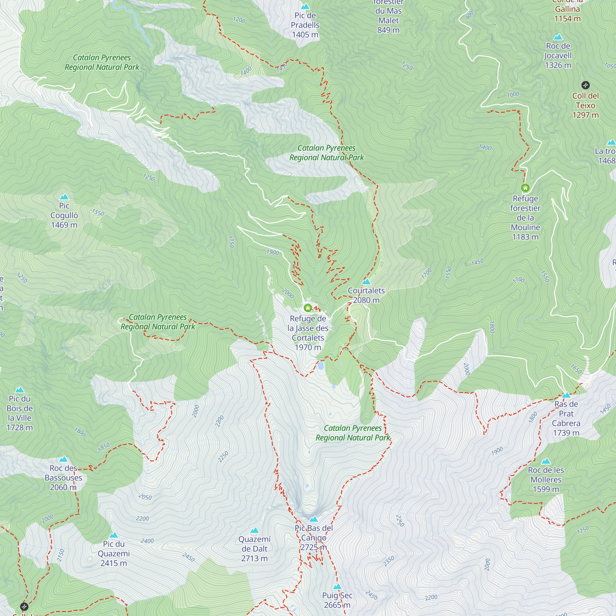 Refuge de la Jasse des Cortalets map