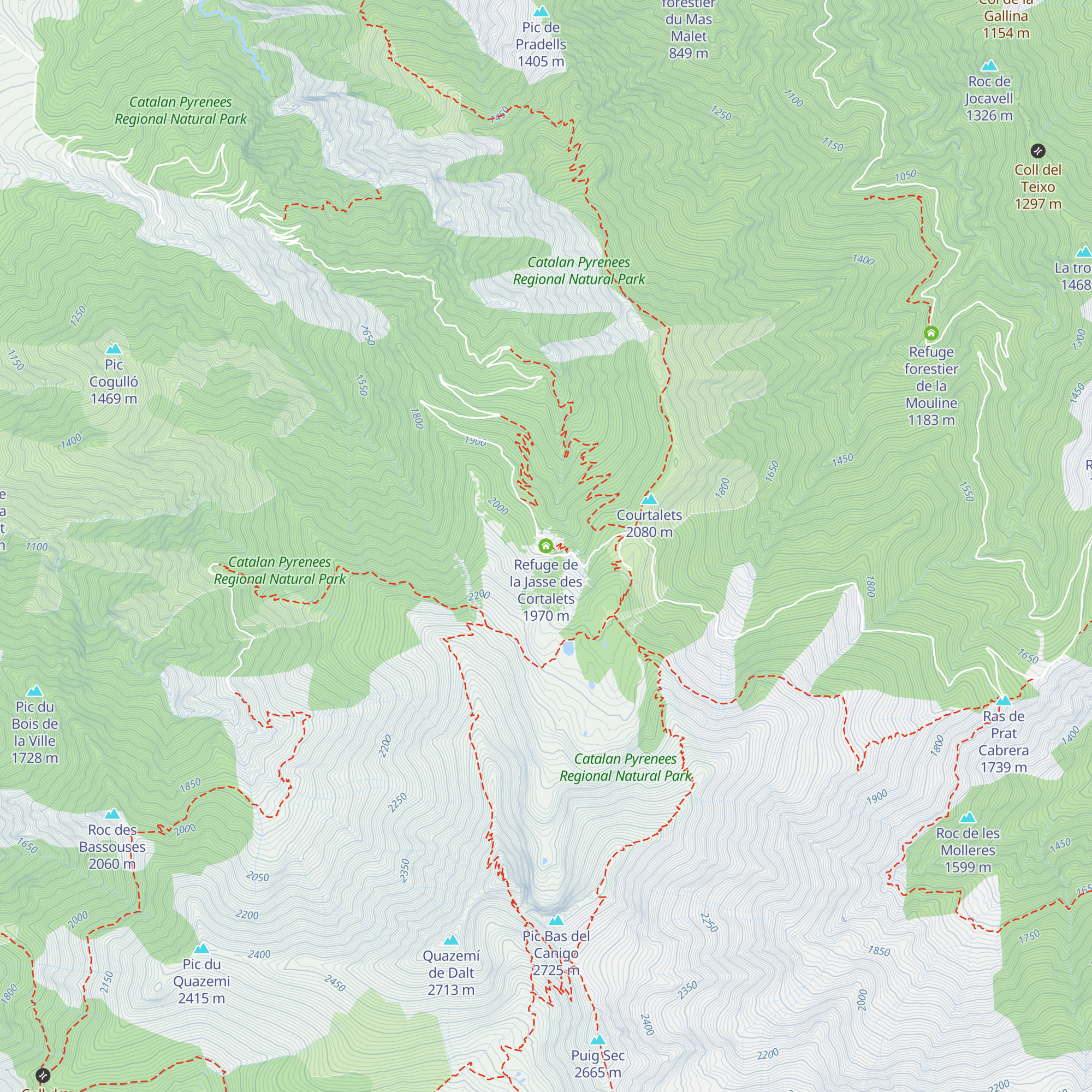 Refuge de la Jasse des Cortalets map
