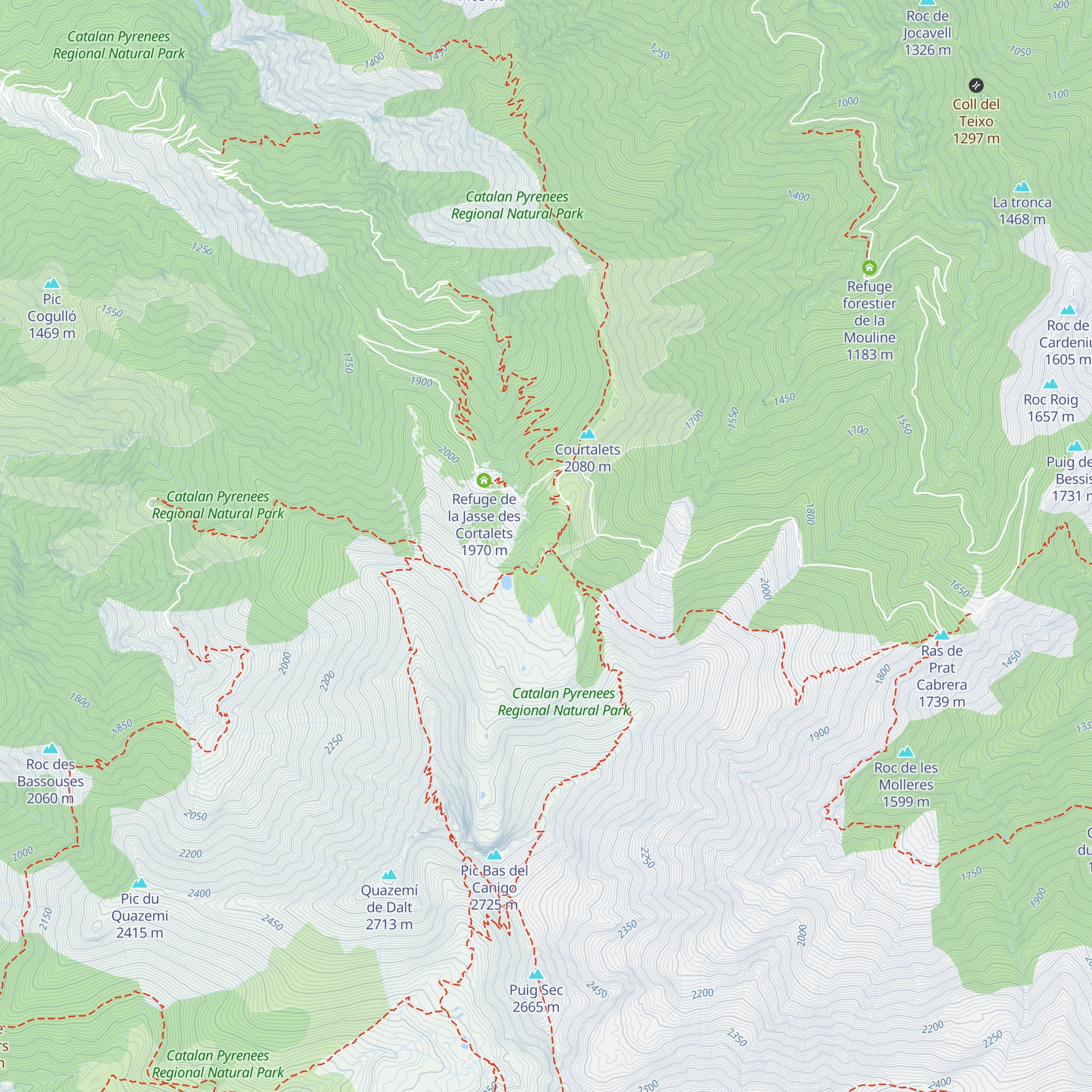 Refuge Jean Coderch map