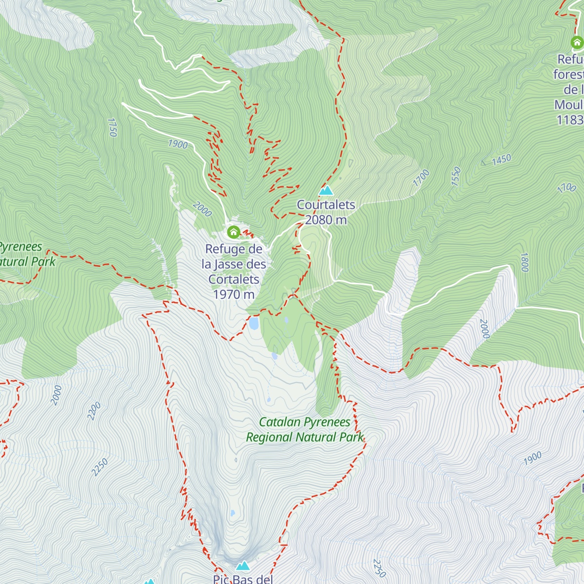 Refuge des Cortalets map