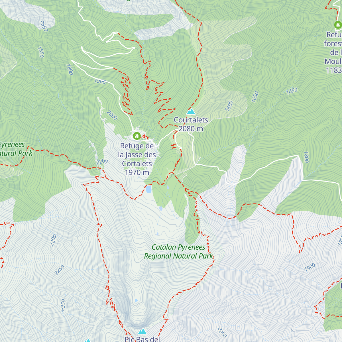 Refuge des Cortalets map