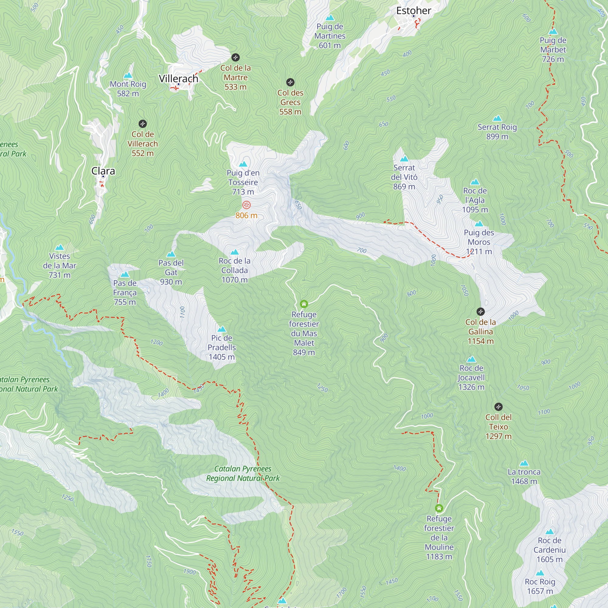 Refuge forestier du Mas Malet map
