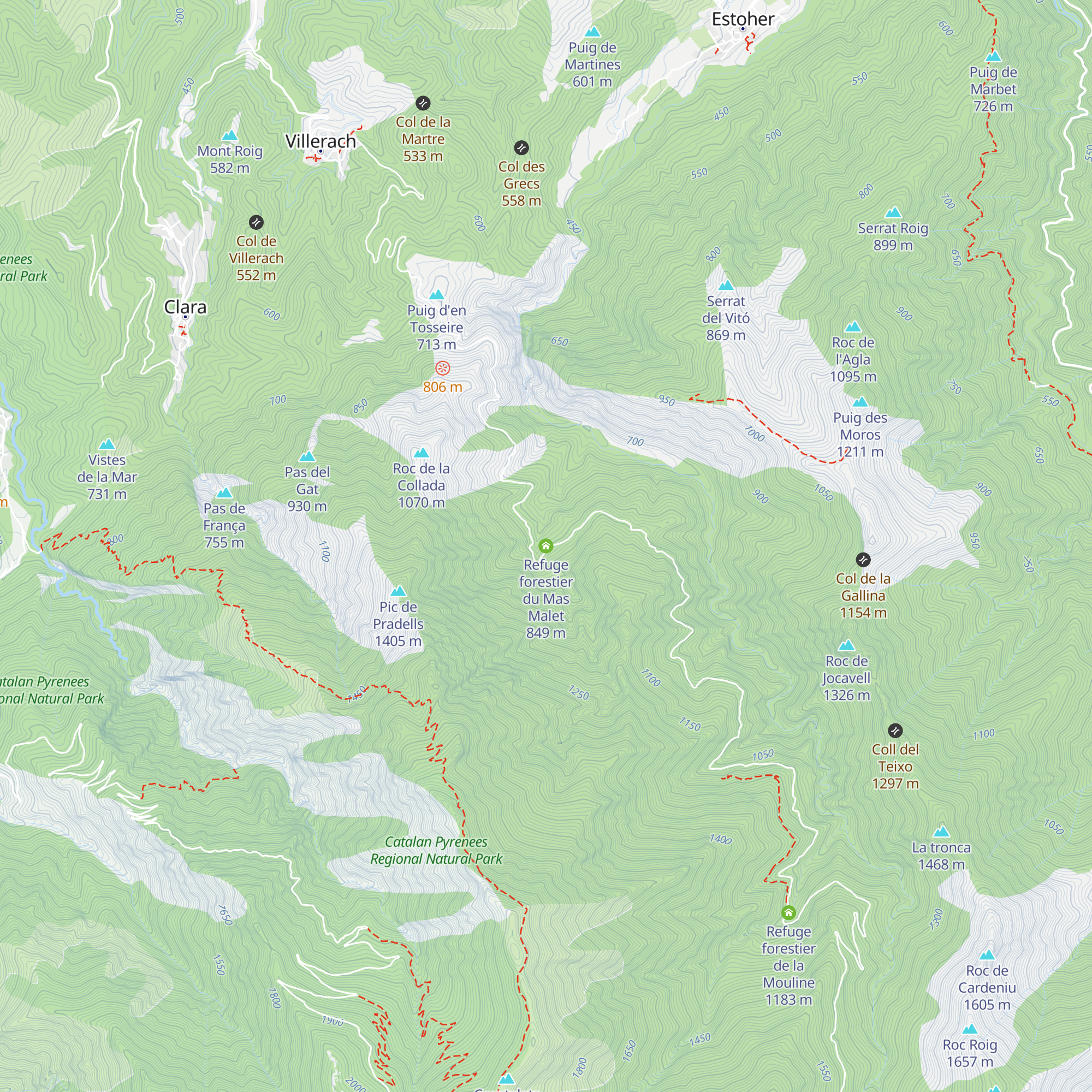 Refuge forestier du Mas Malet map