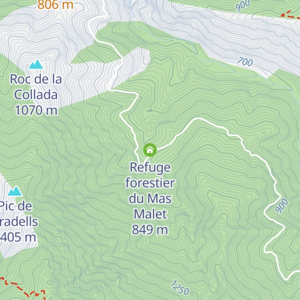 Map of Refuge forestier du Mas Malet