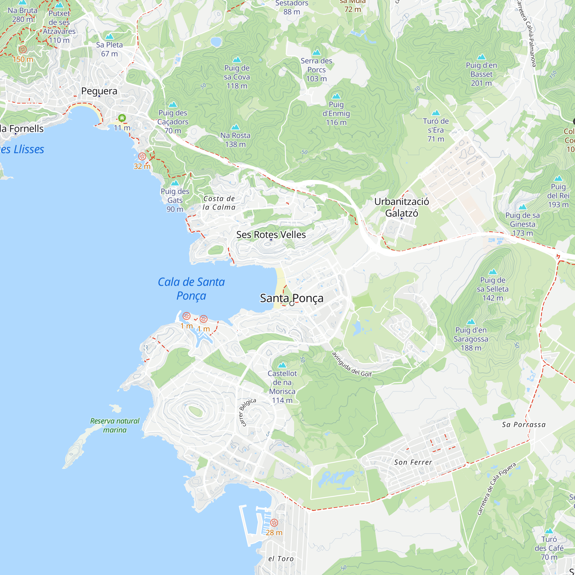 Oficina Municipal de Turismo Santa Ponça map