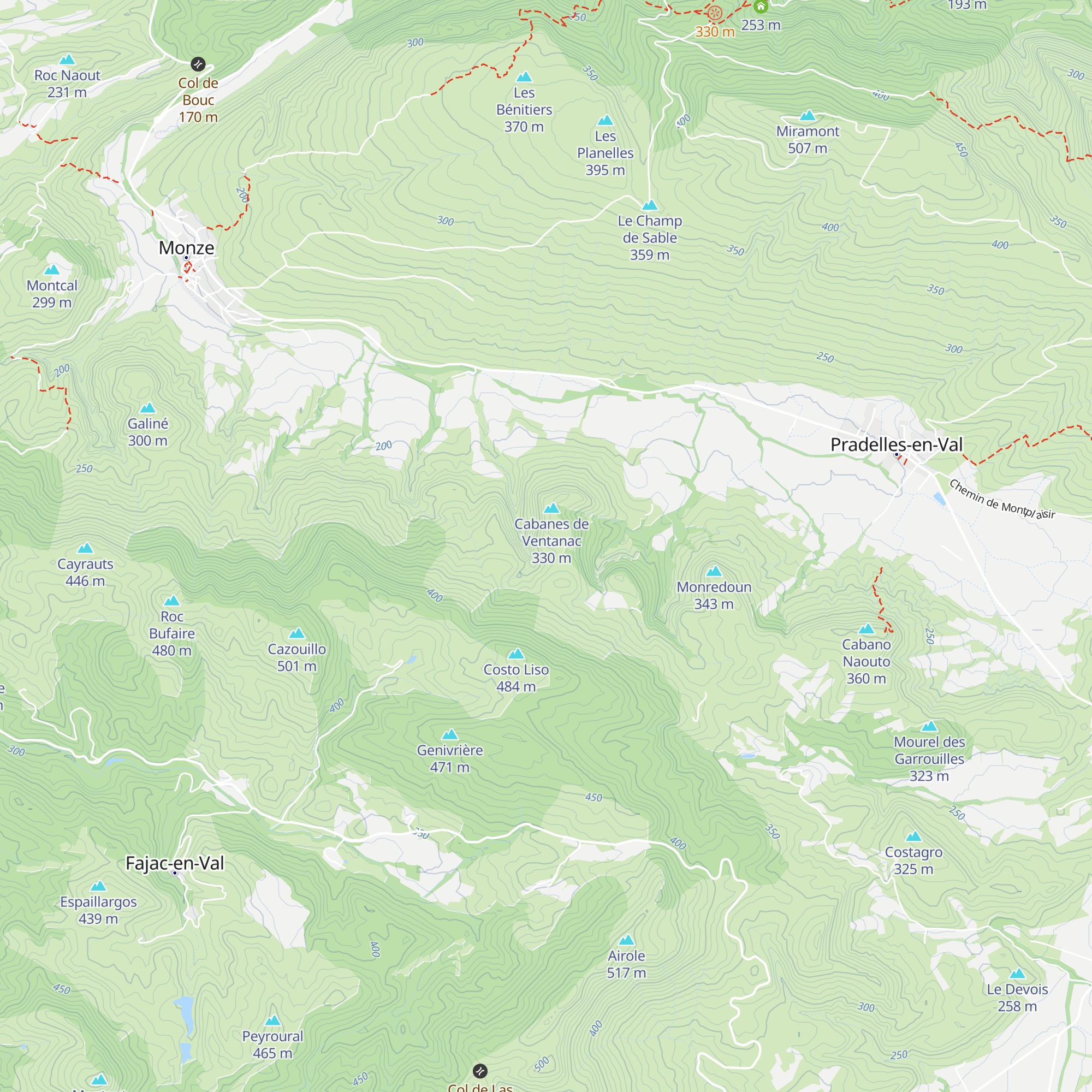 Cabanes de Ventenac map