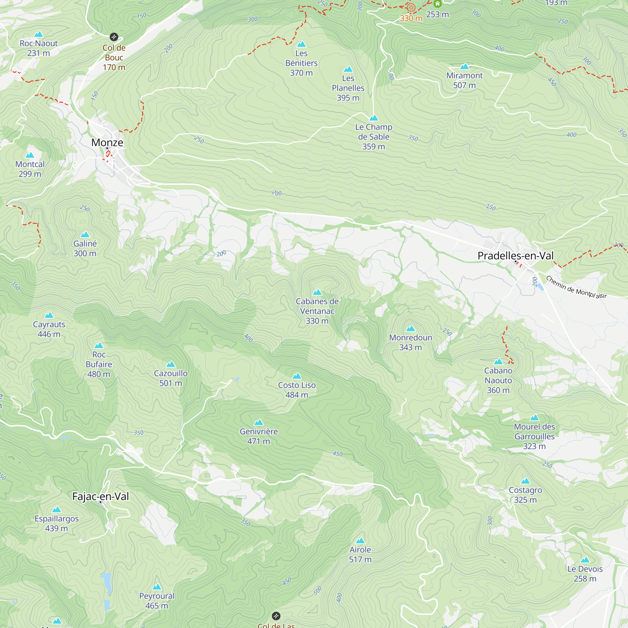 Cabanes de Ventenac map