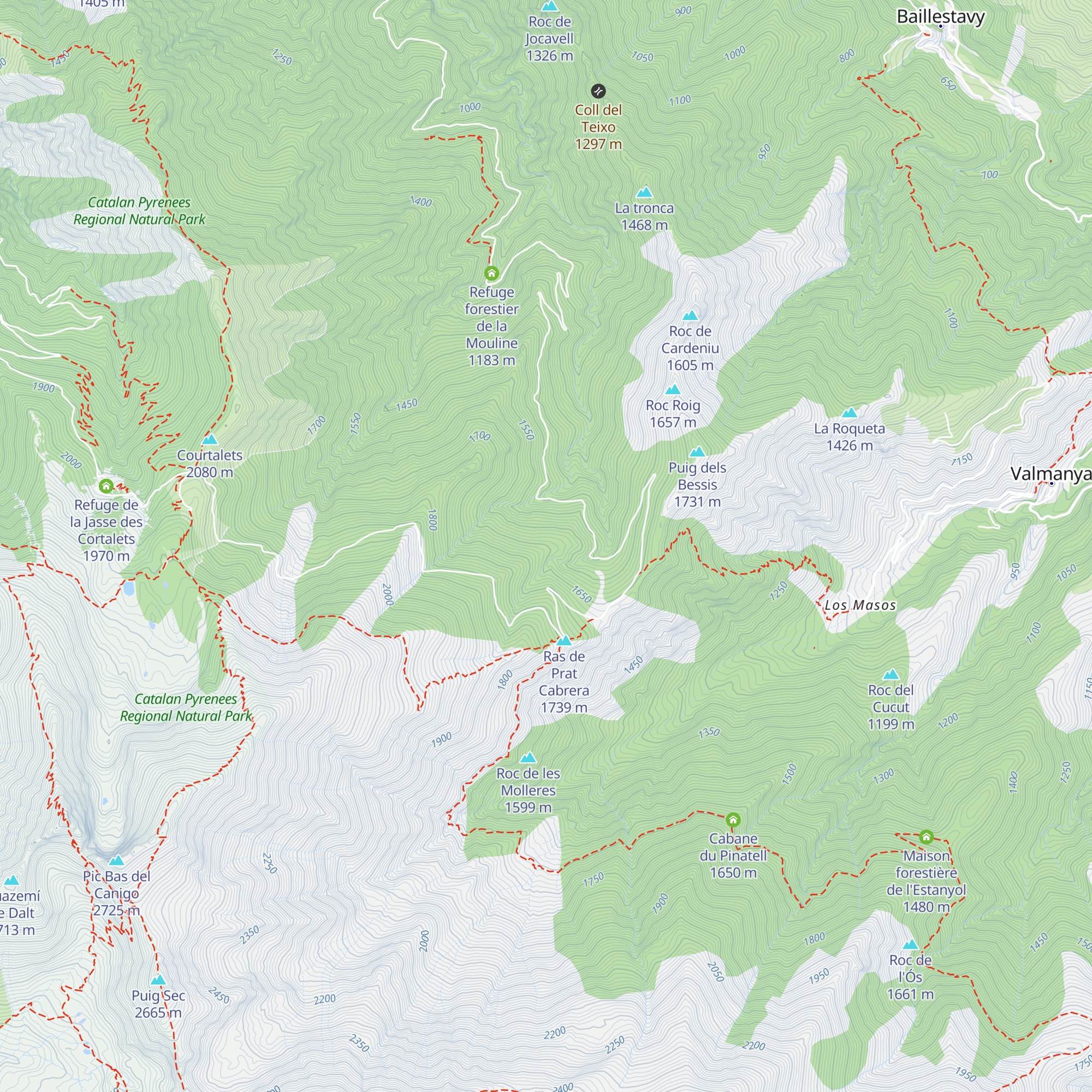 Refuge pastoral de Prat-Cabrera map