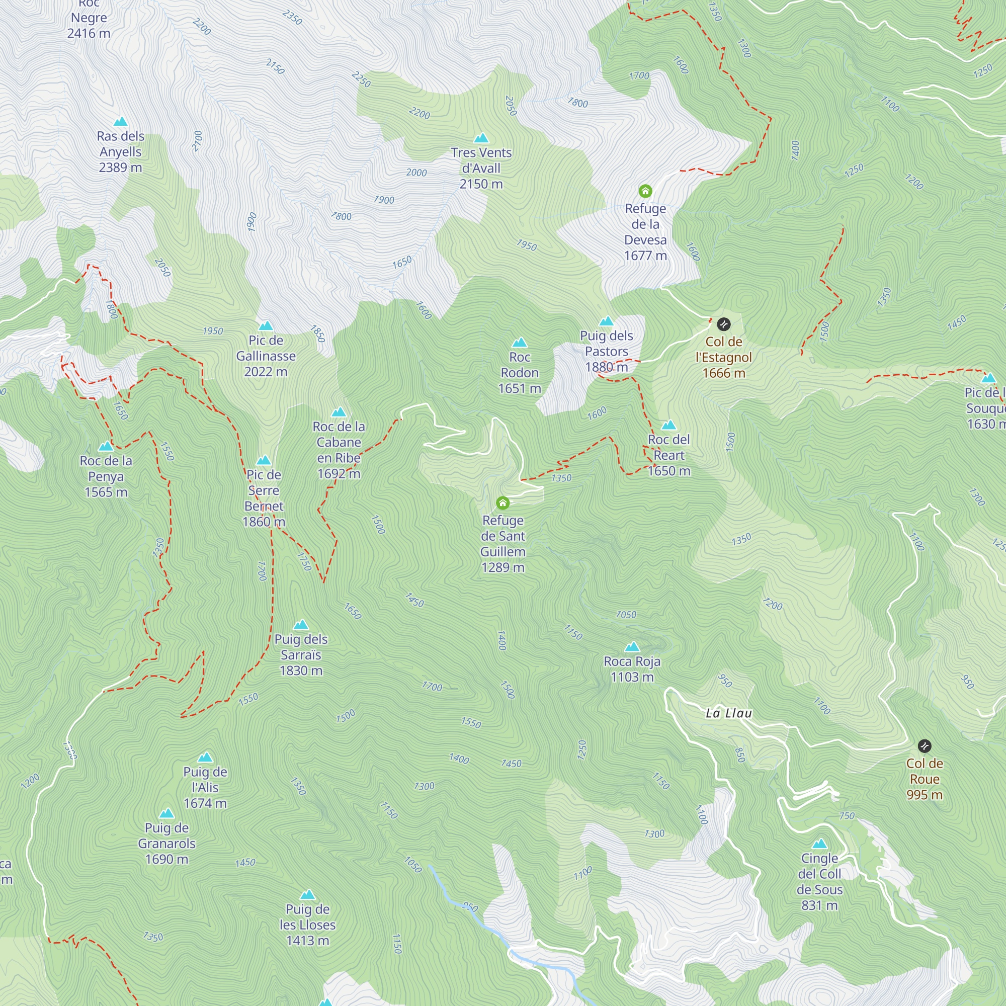 Refuge de Sant Guillem map