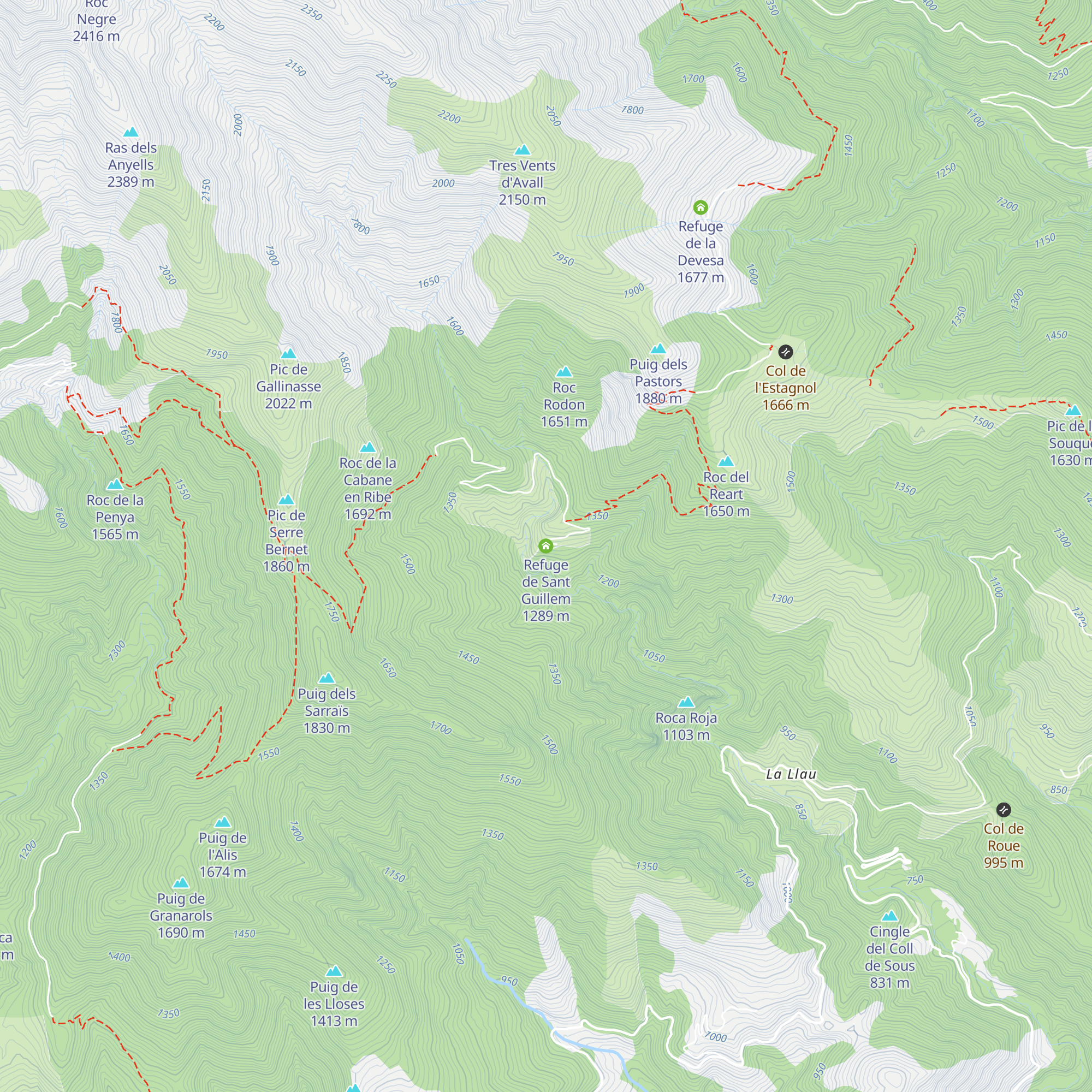 Refuge de Sant Guillem map