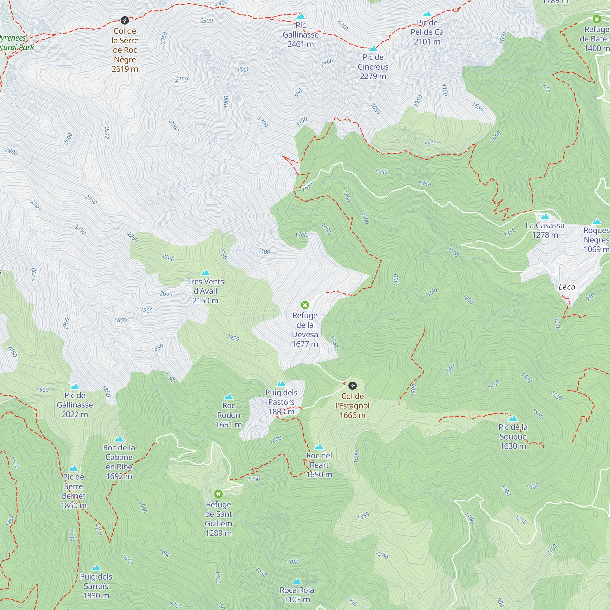 Refuge de la Devesa map