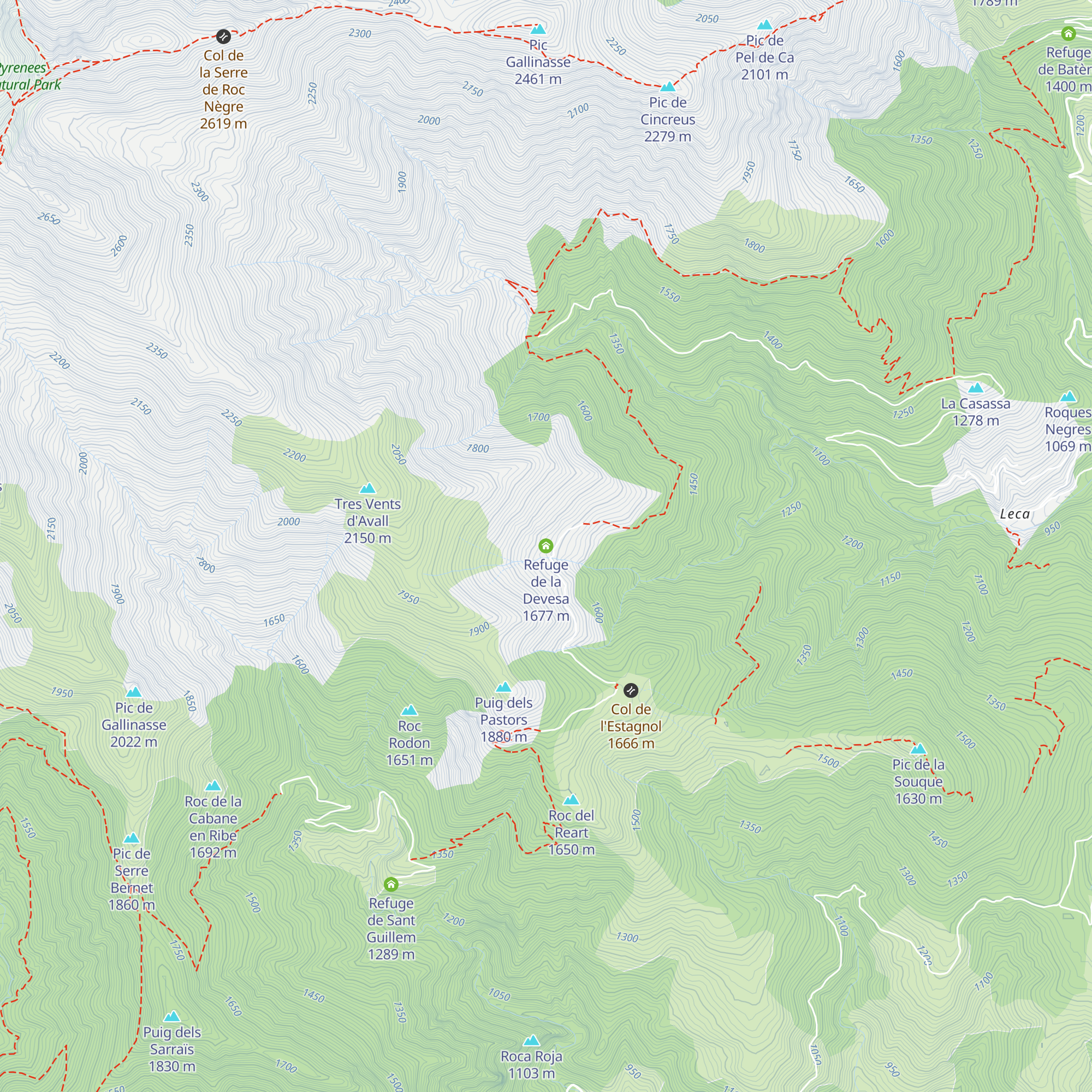 Refuge de la Devesa map