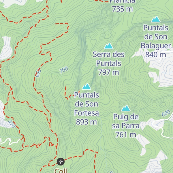 Map of Puntals de Son Fortesa