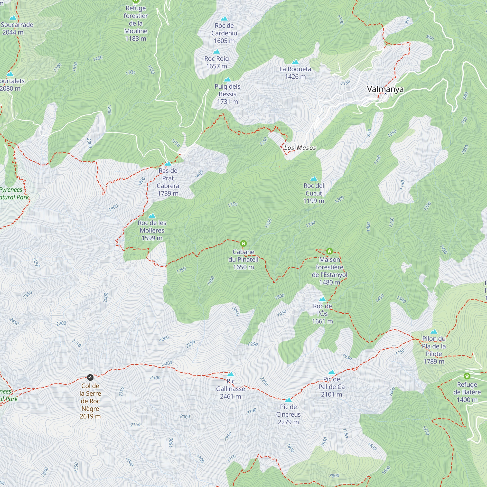Cabane du Pinatell map