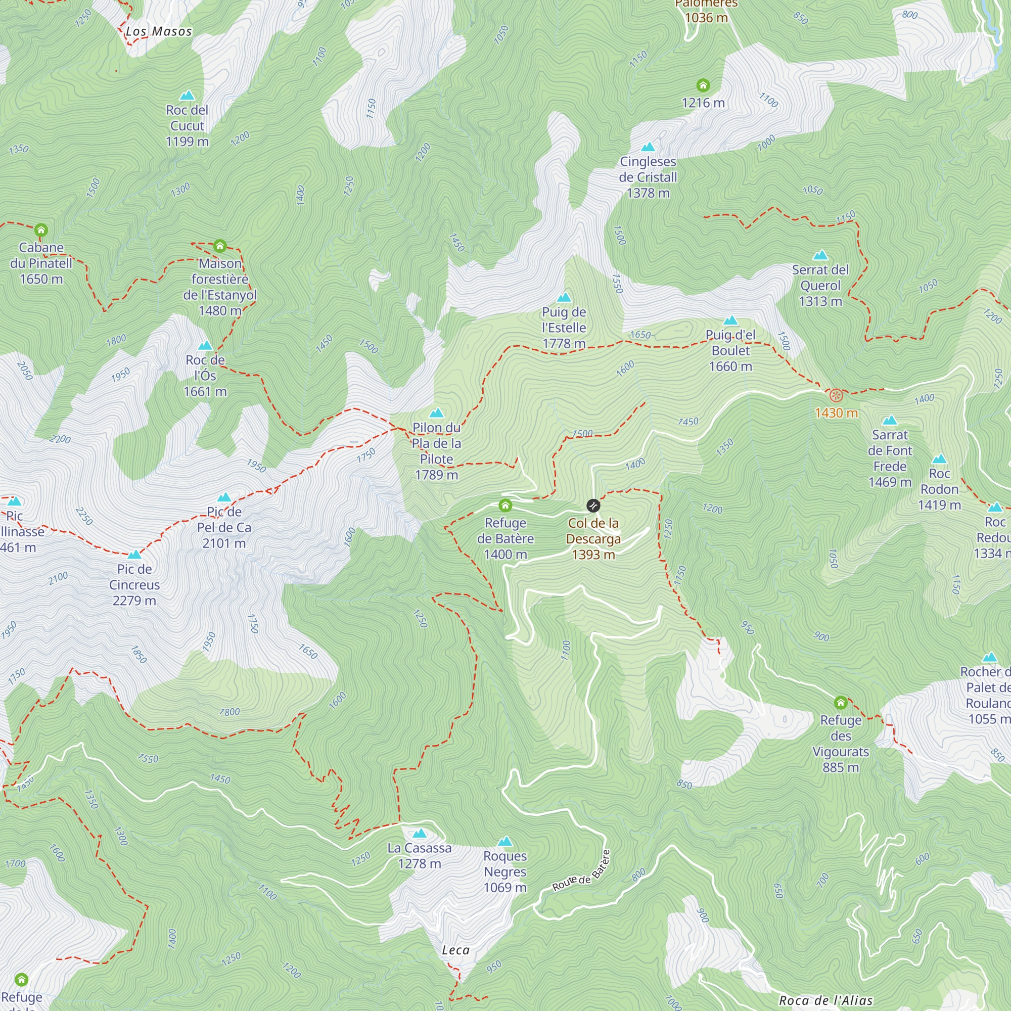 Refuge de Batère map