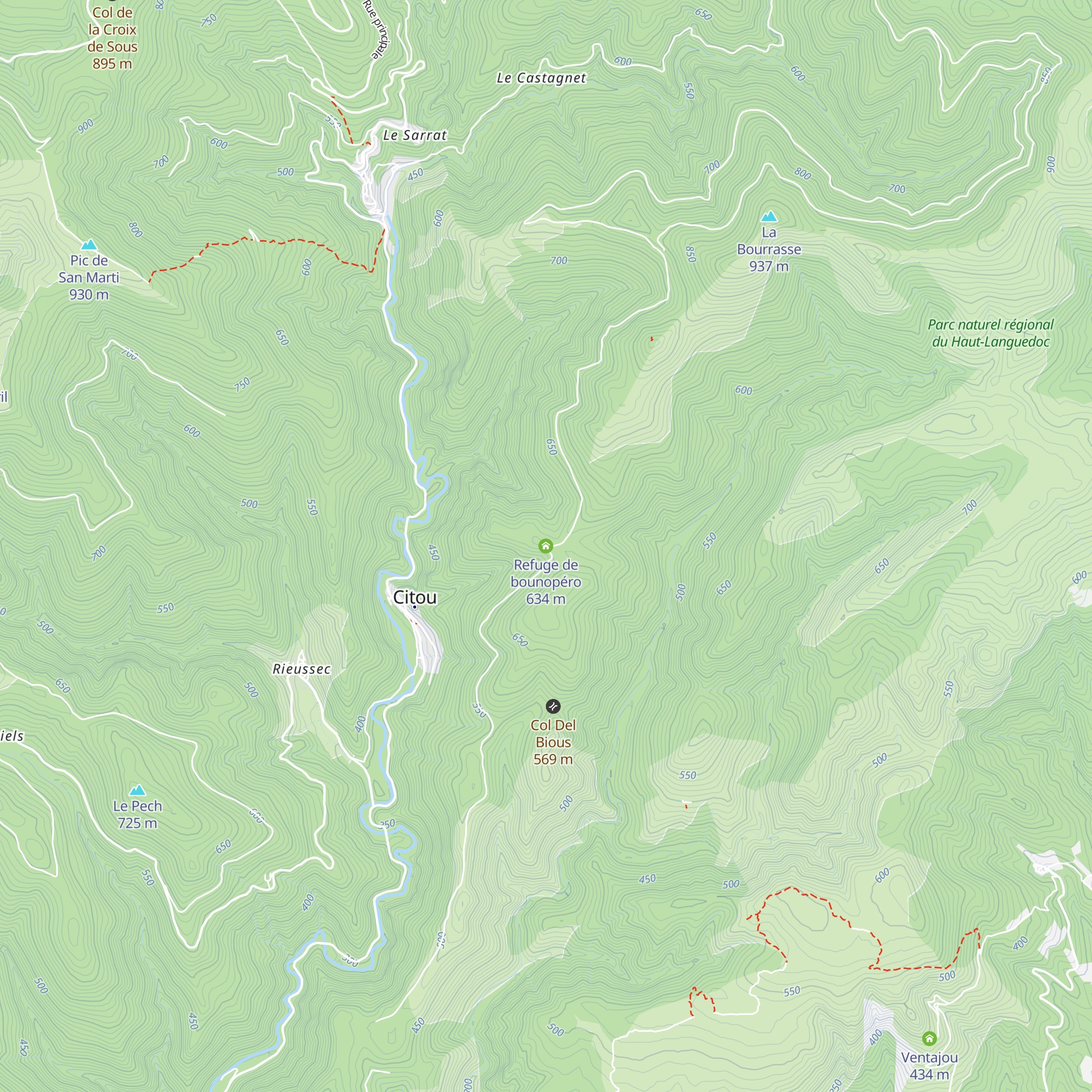 Refuge de bounopéro map