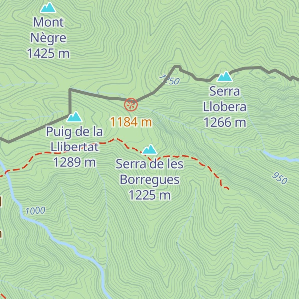Map of Serra de les Borregues