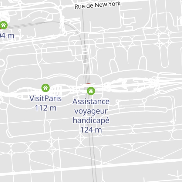 Map of Assistance voyageur handicapé
