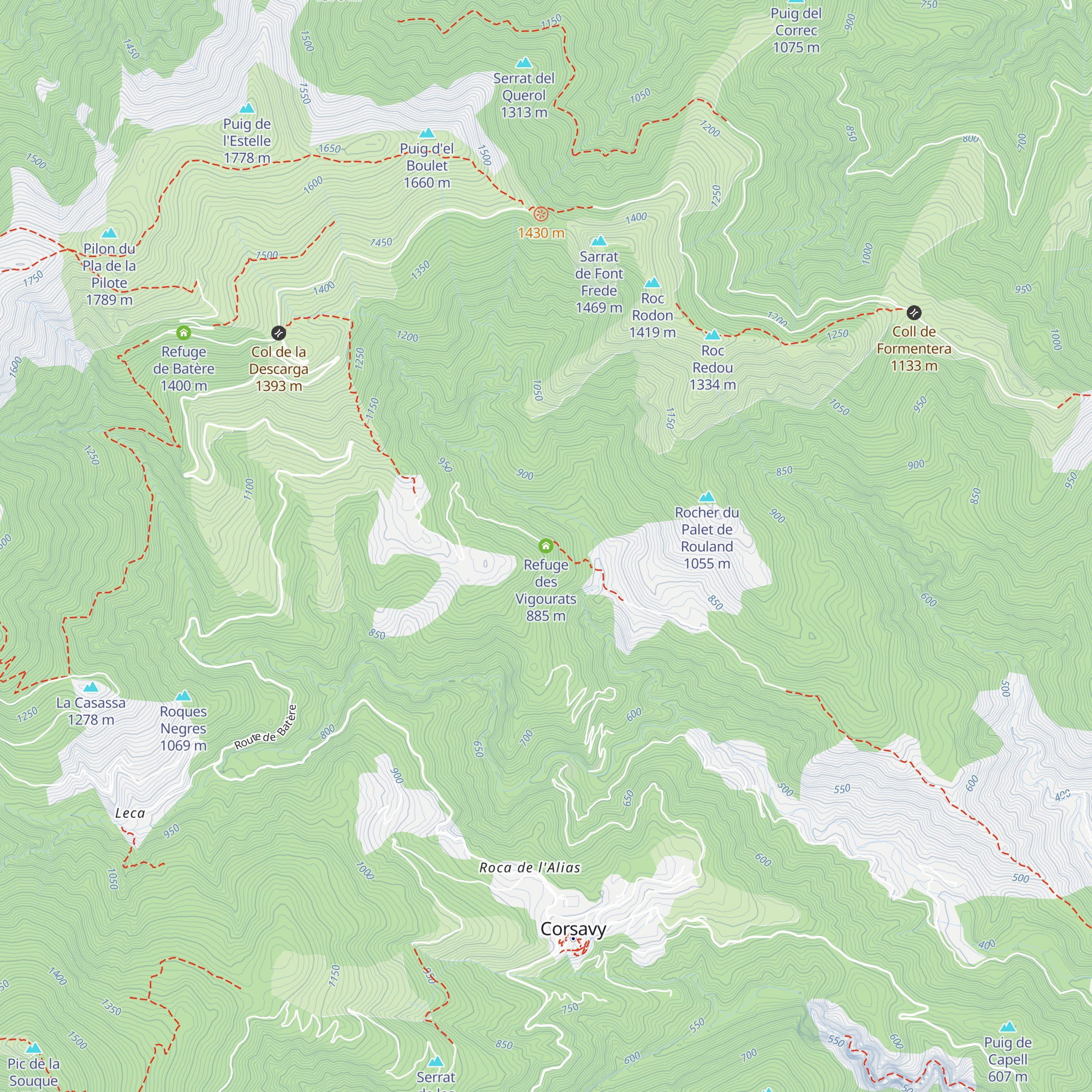 Refuge des Vigourats map