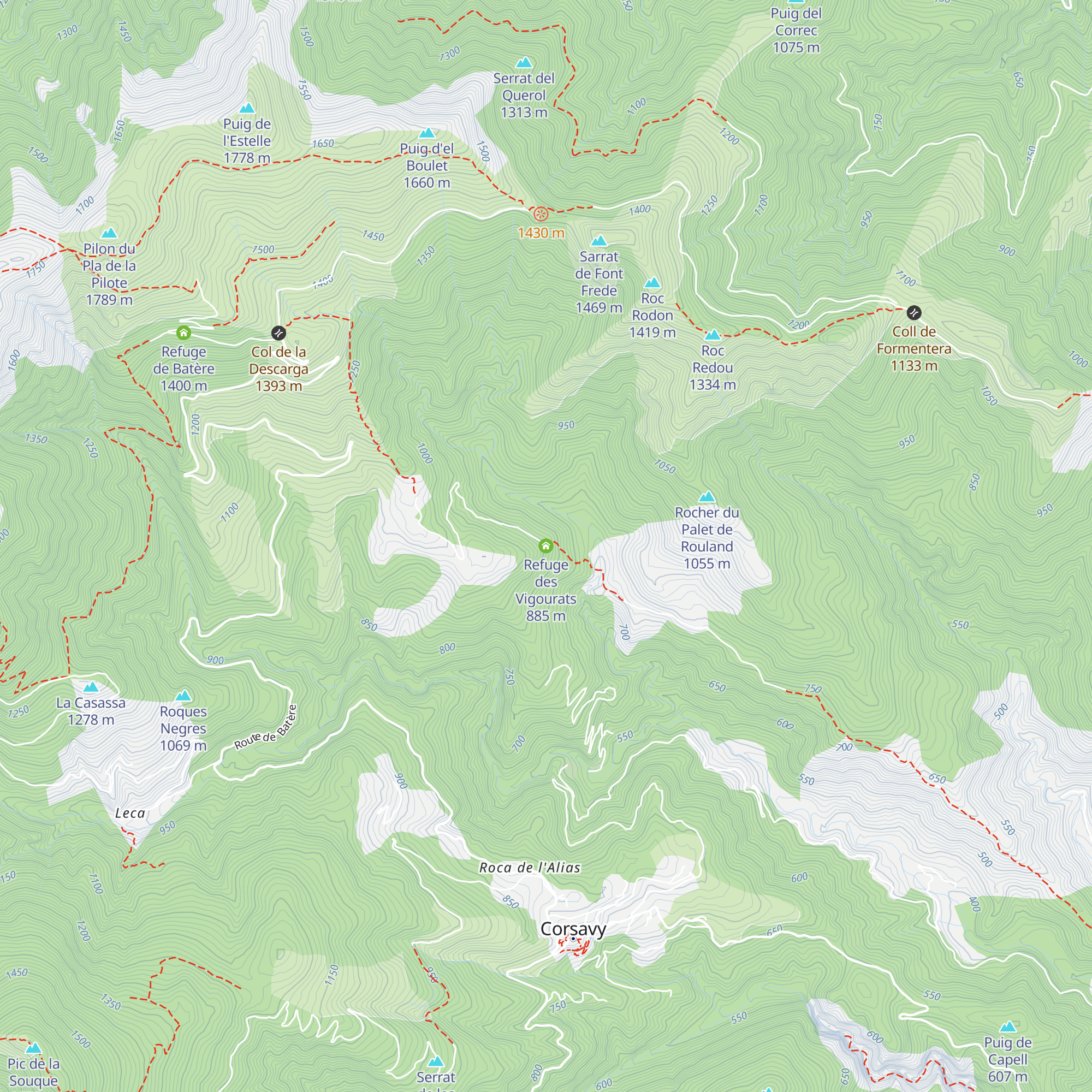Refuge des Vigourats map