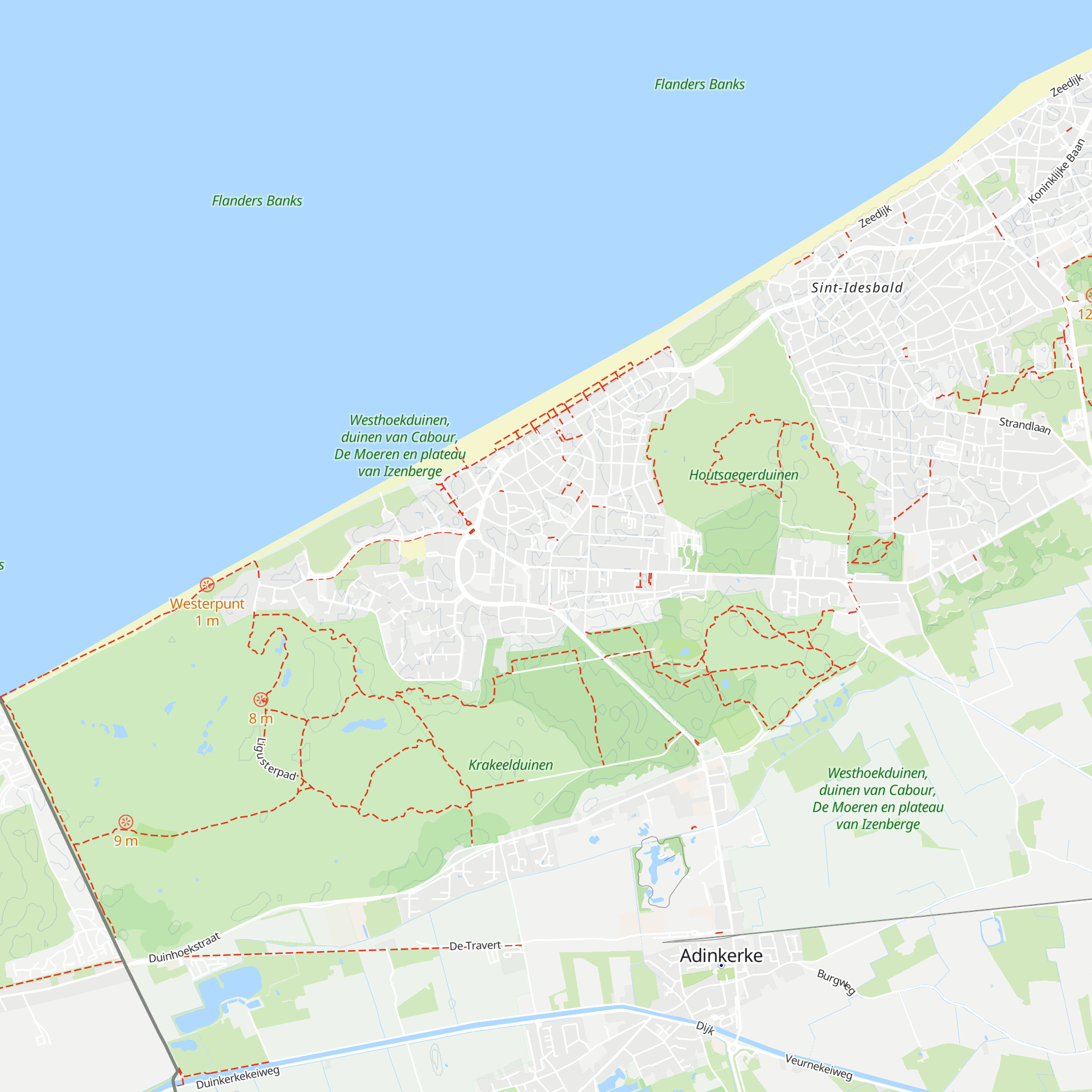 Toerism van De Panne map