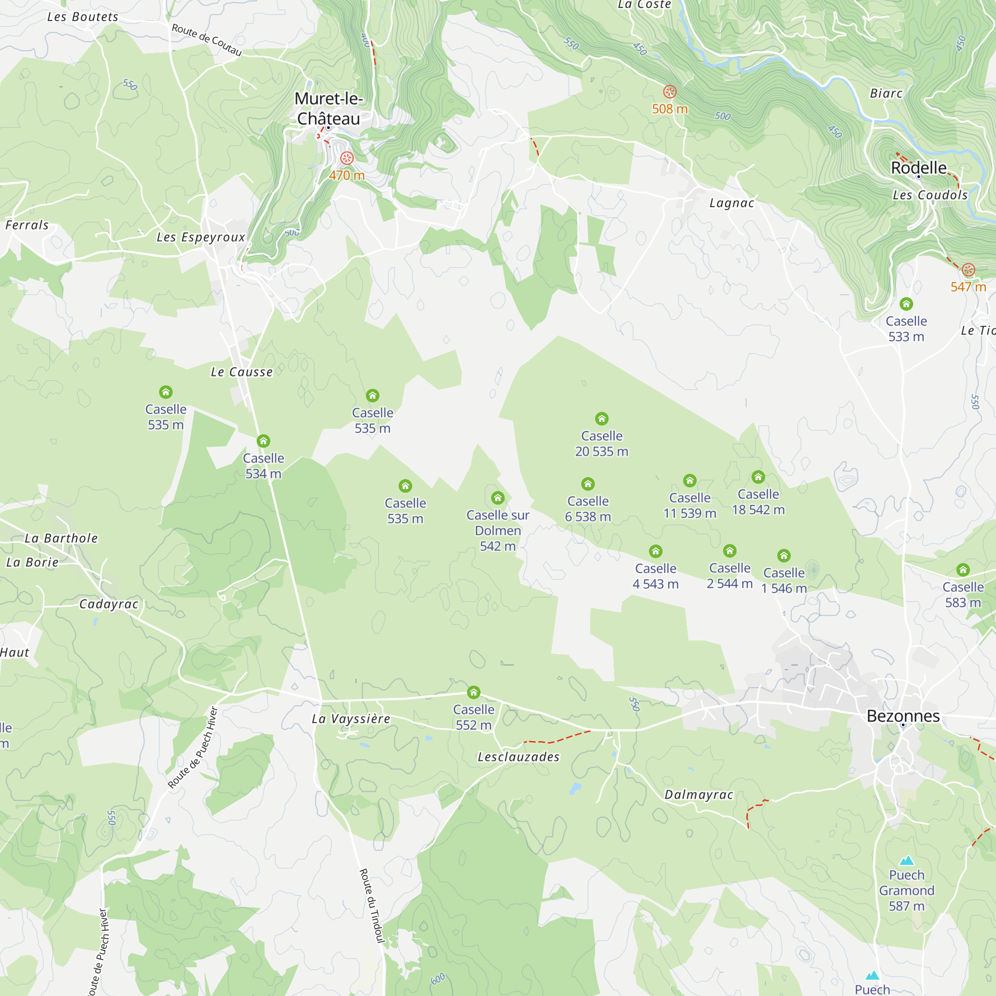 Caselle sur Dolmen map