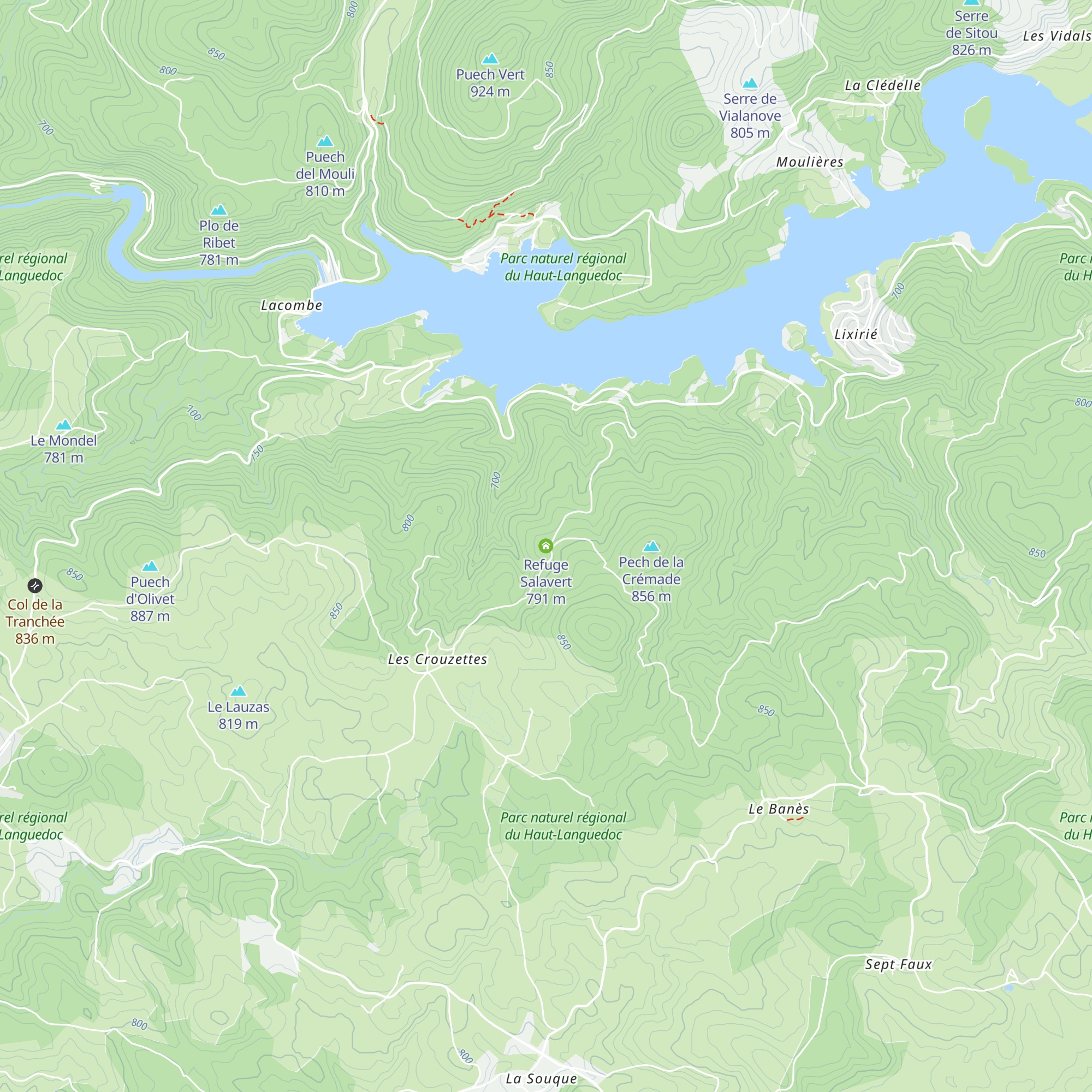 Refuge Salavert map