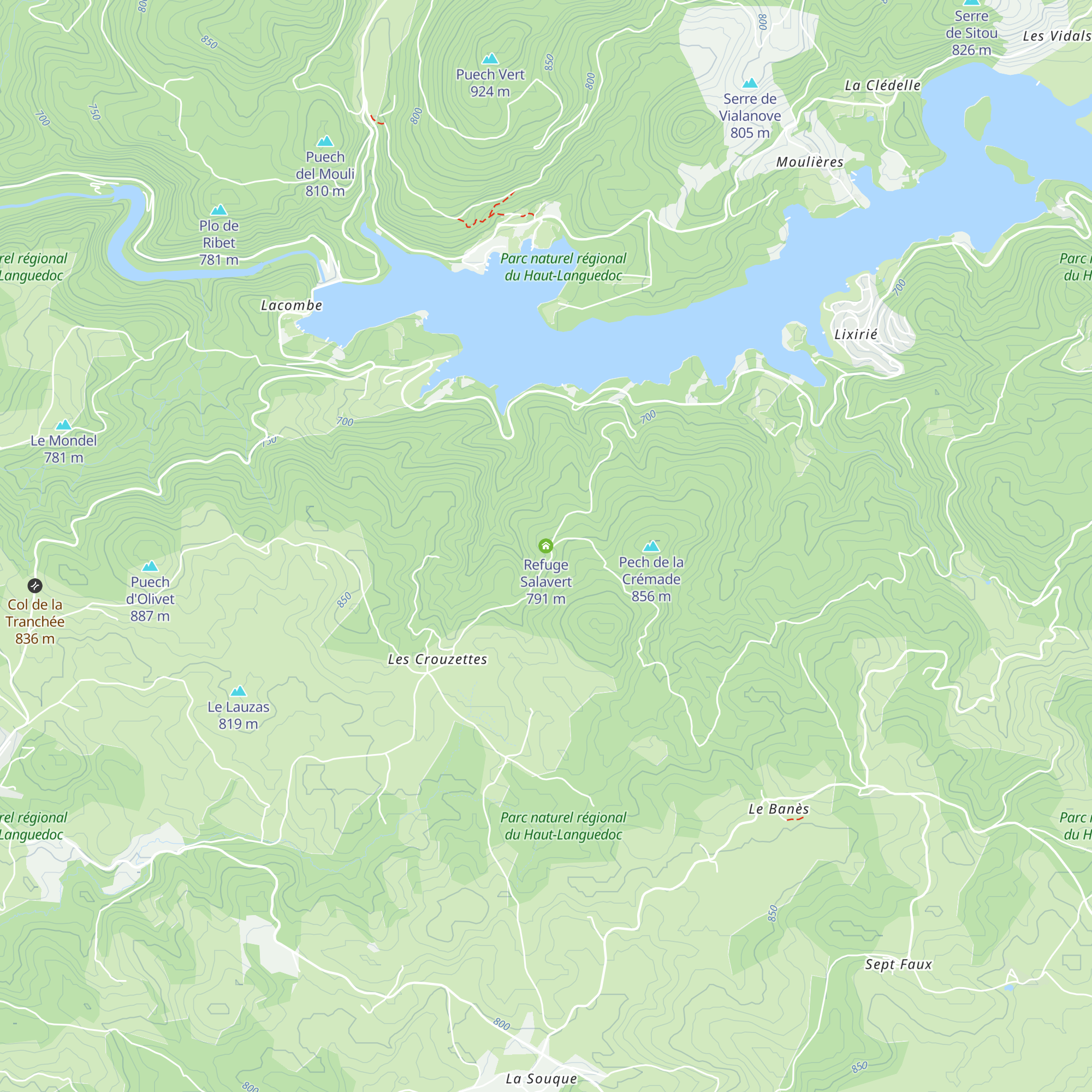 Refuge Salavert map