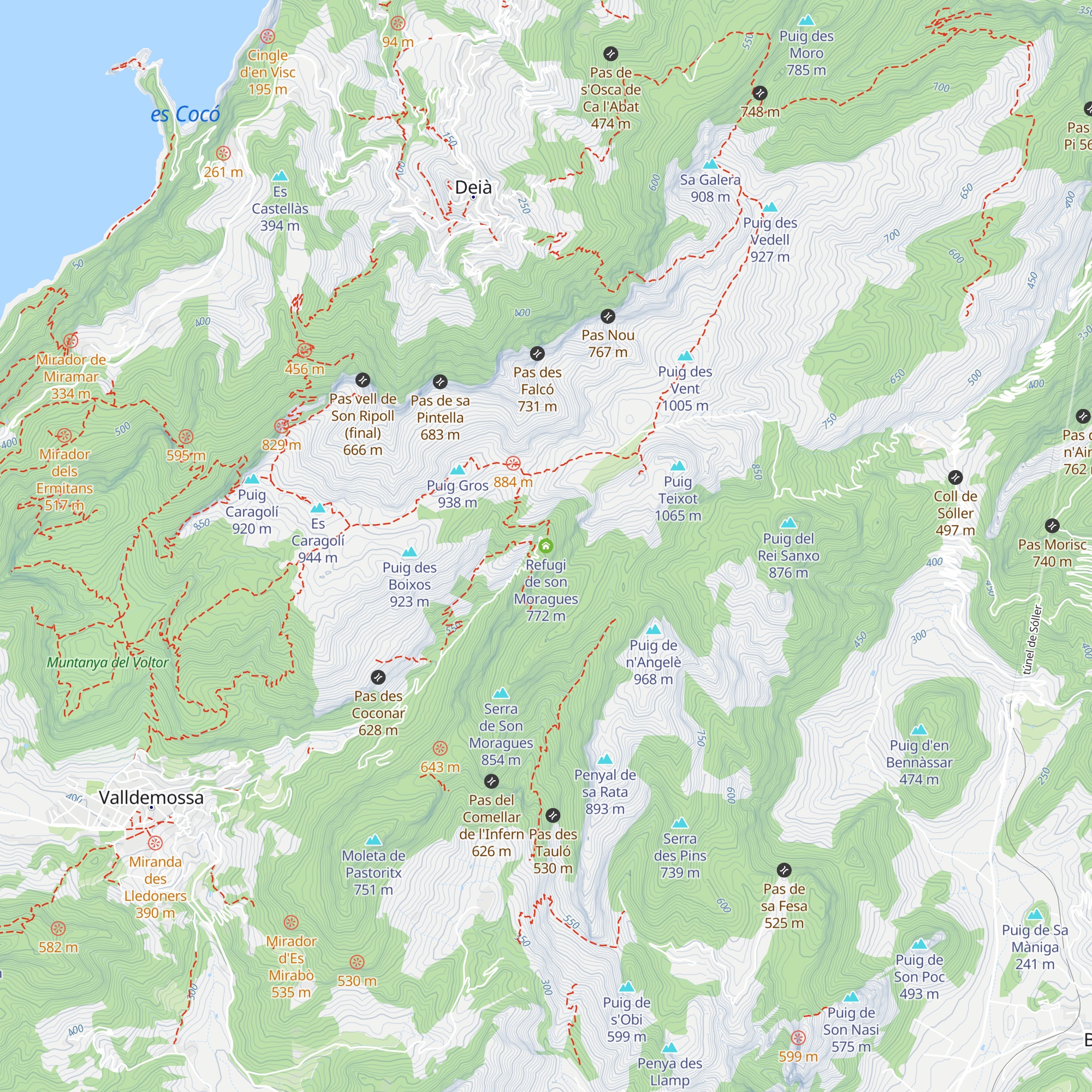 Refugi de son Moragues map