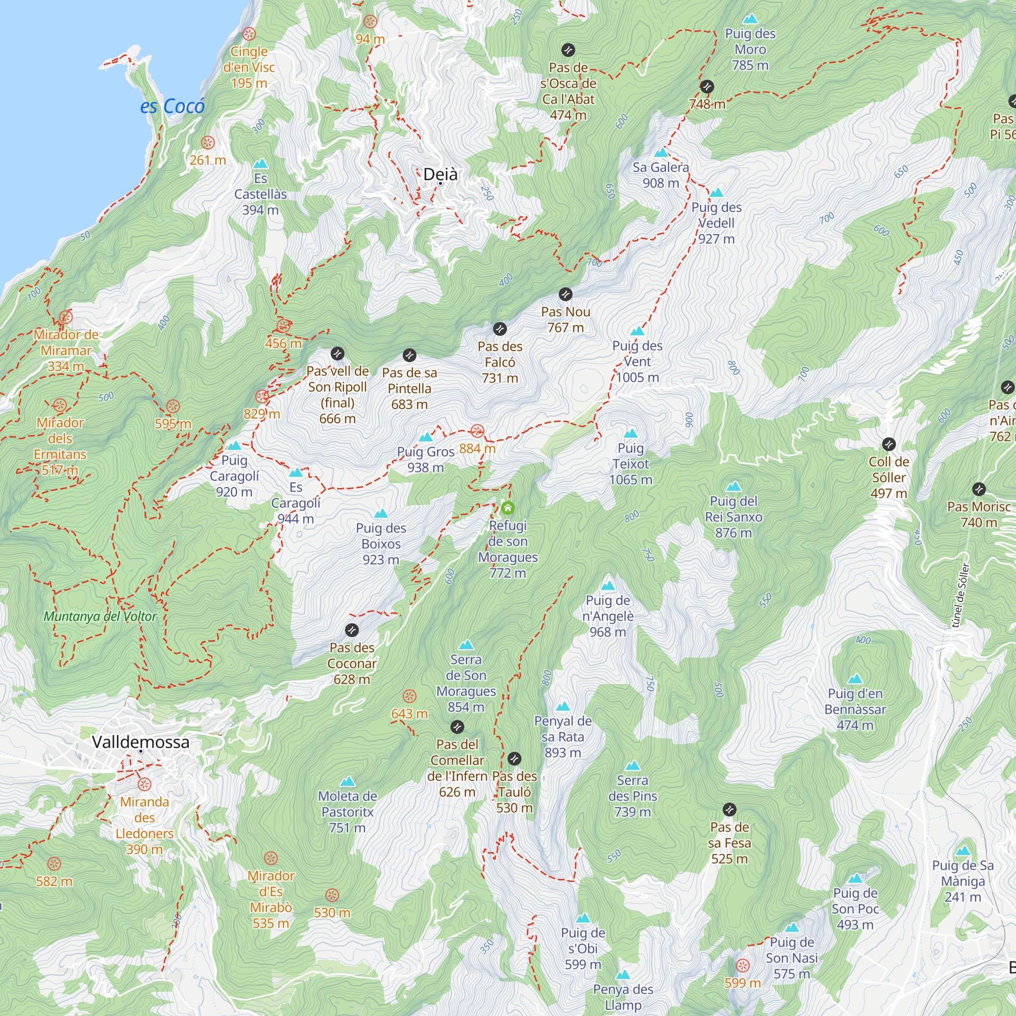 Refugi de son Moragues map