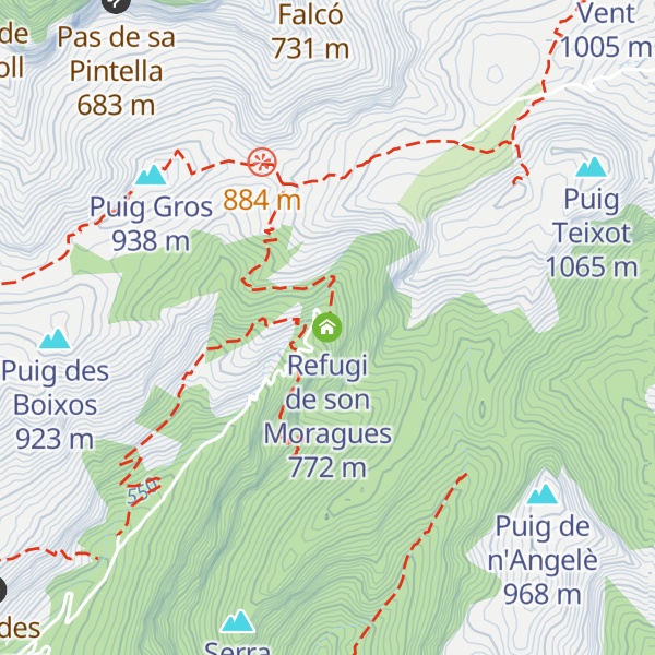 Map of Refugi de son Moragues