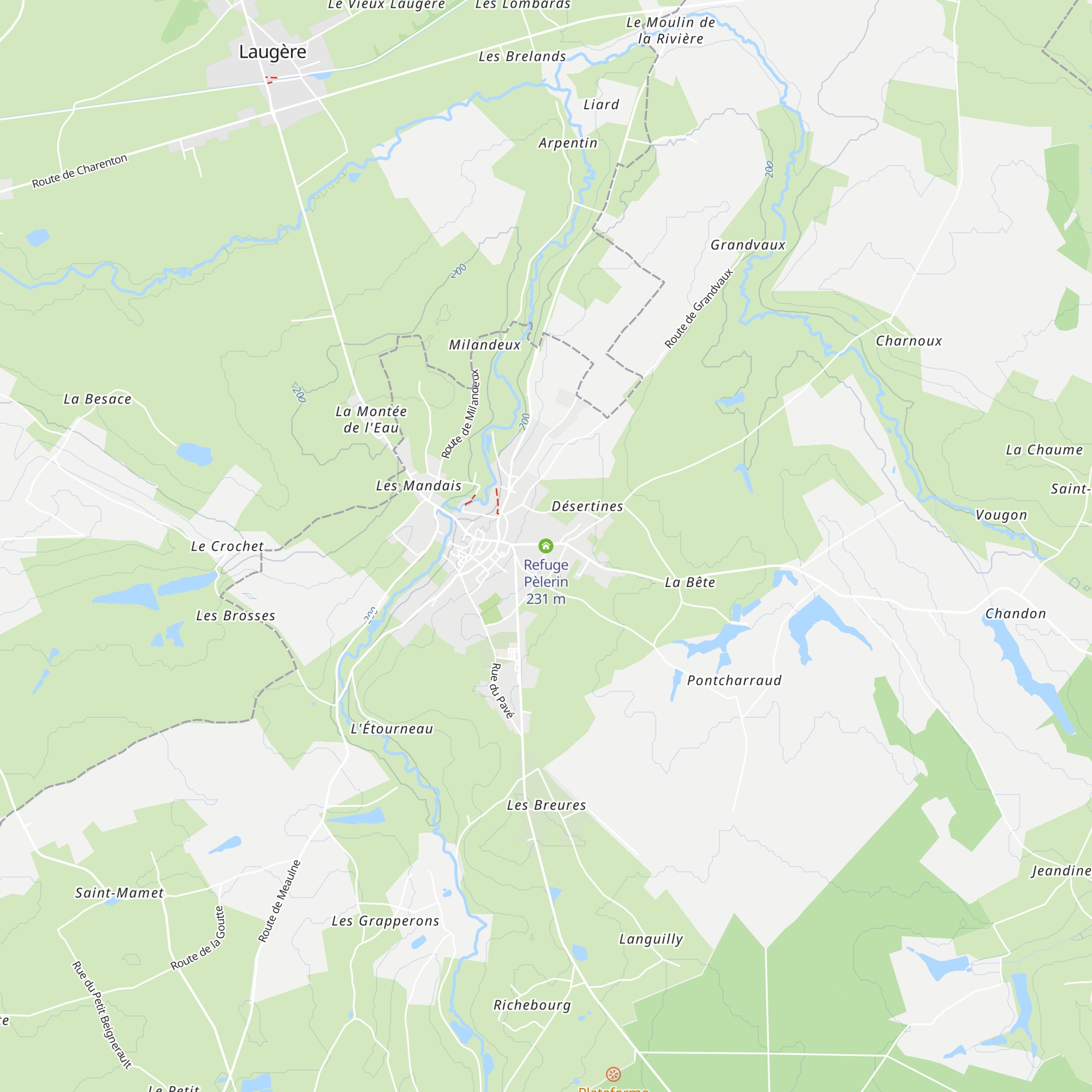 Refuge Pèlerin map