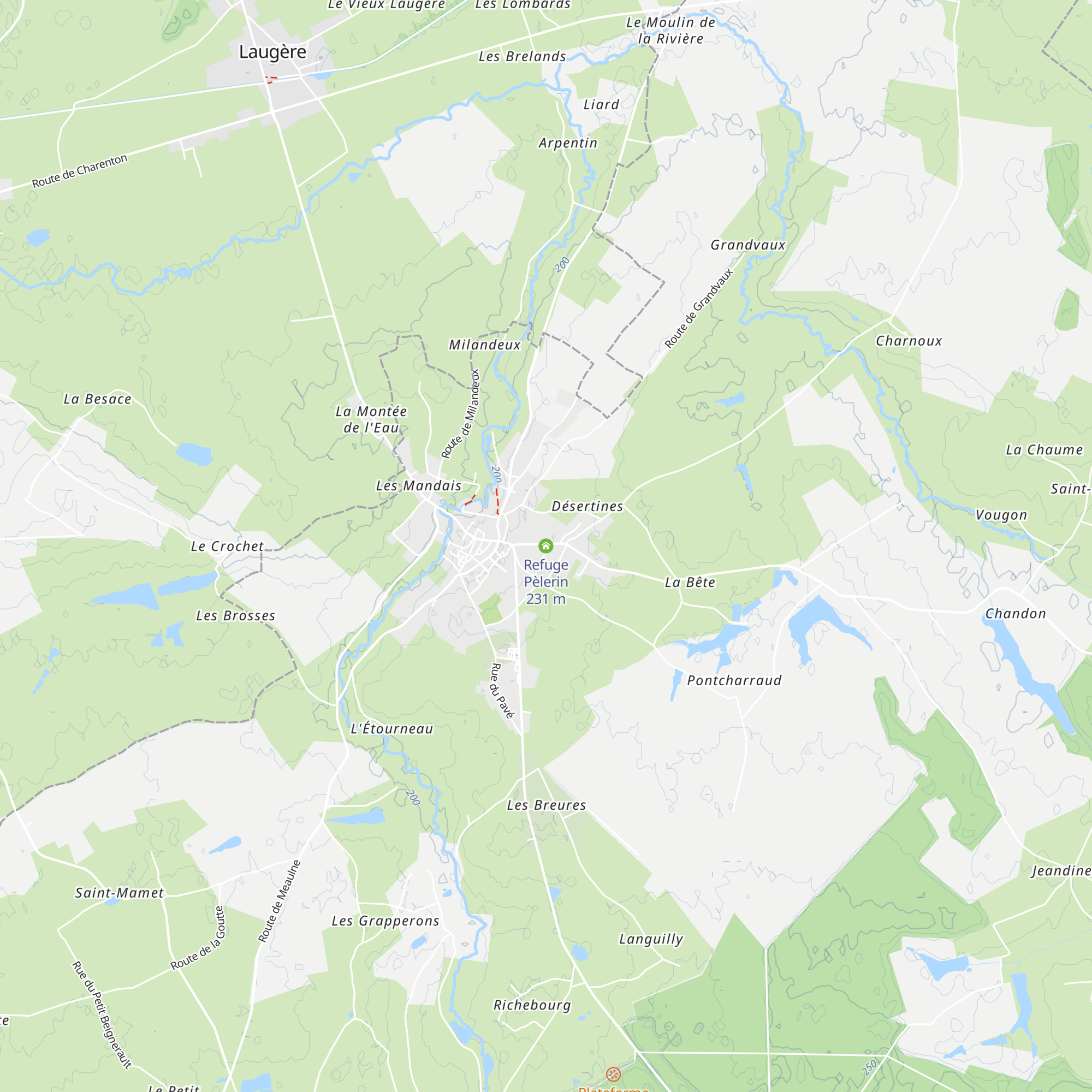 Refuge Pèlerin map
