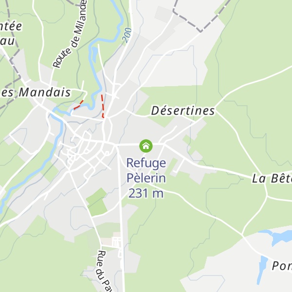 Map of Refuge Pèlerin