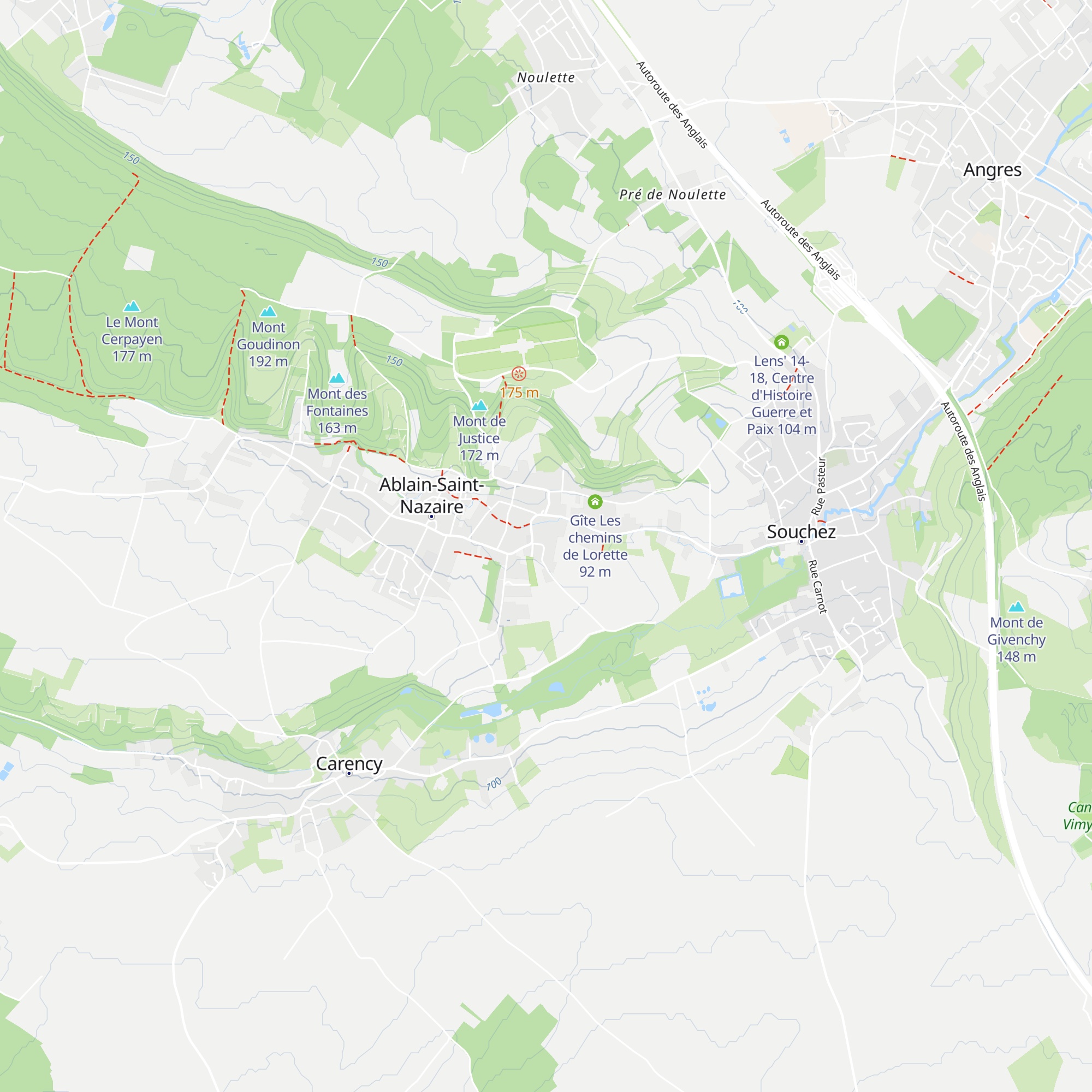 Gîte des Monts d'Artois map