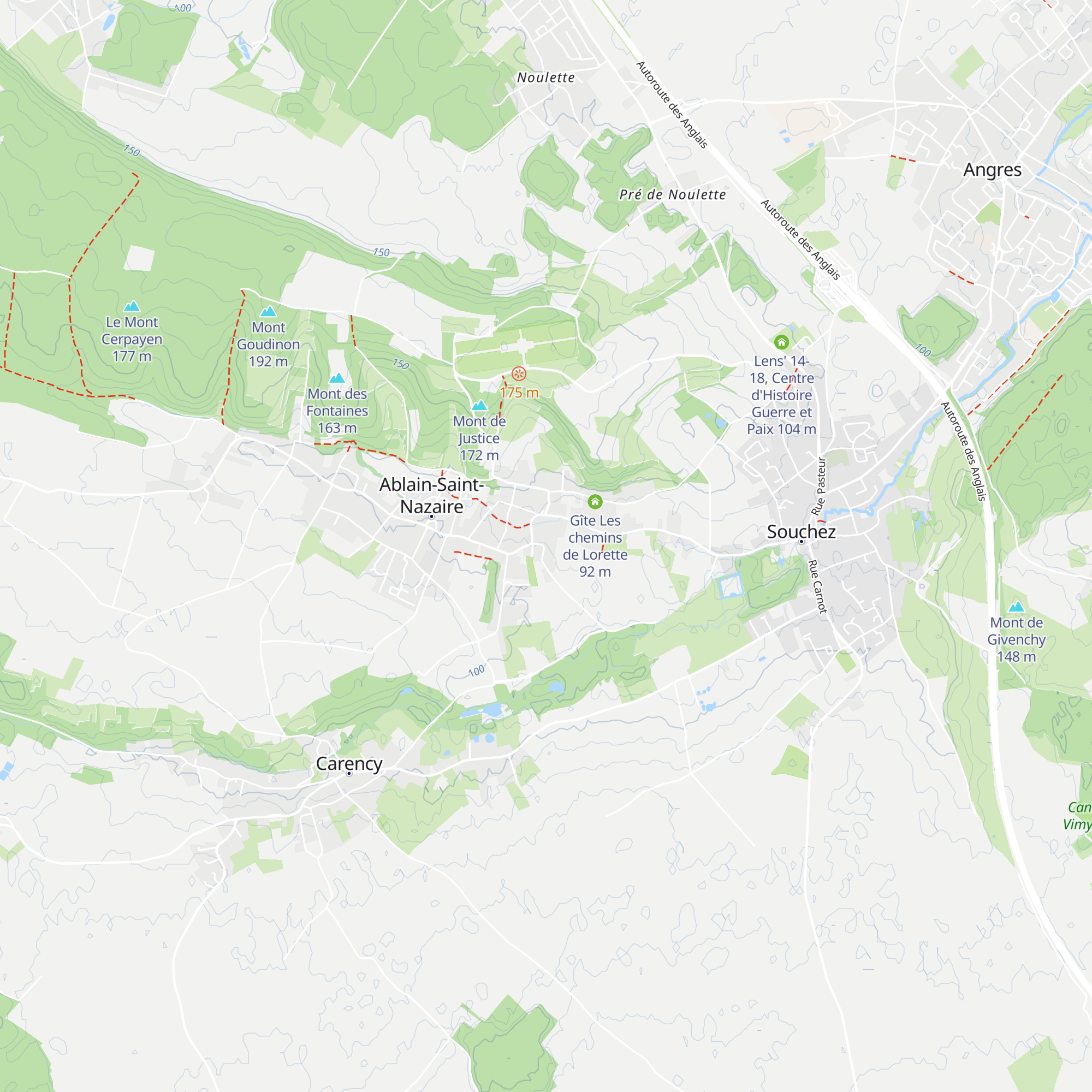 Gîte des Monts d'Artois map