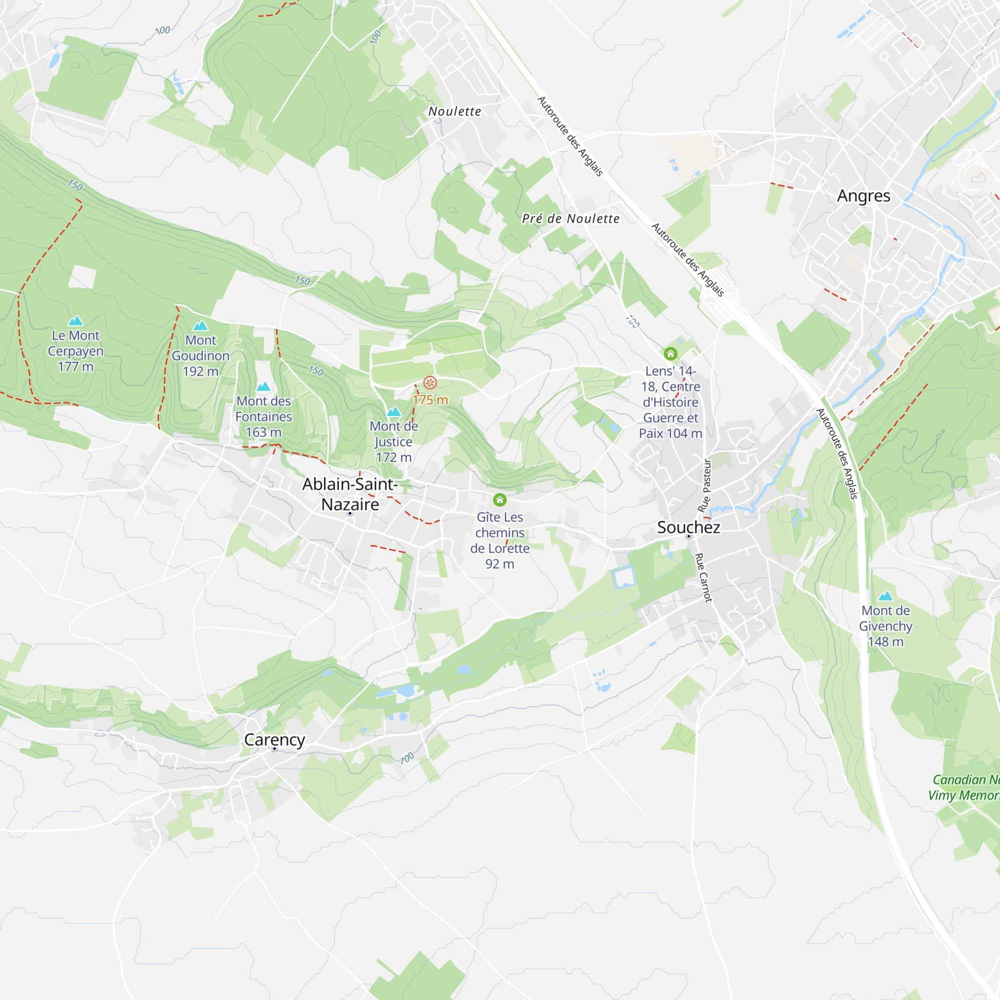 Gîte Les chemins de Lorette map
