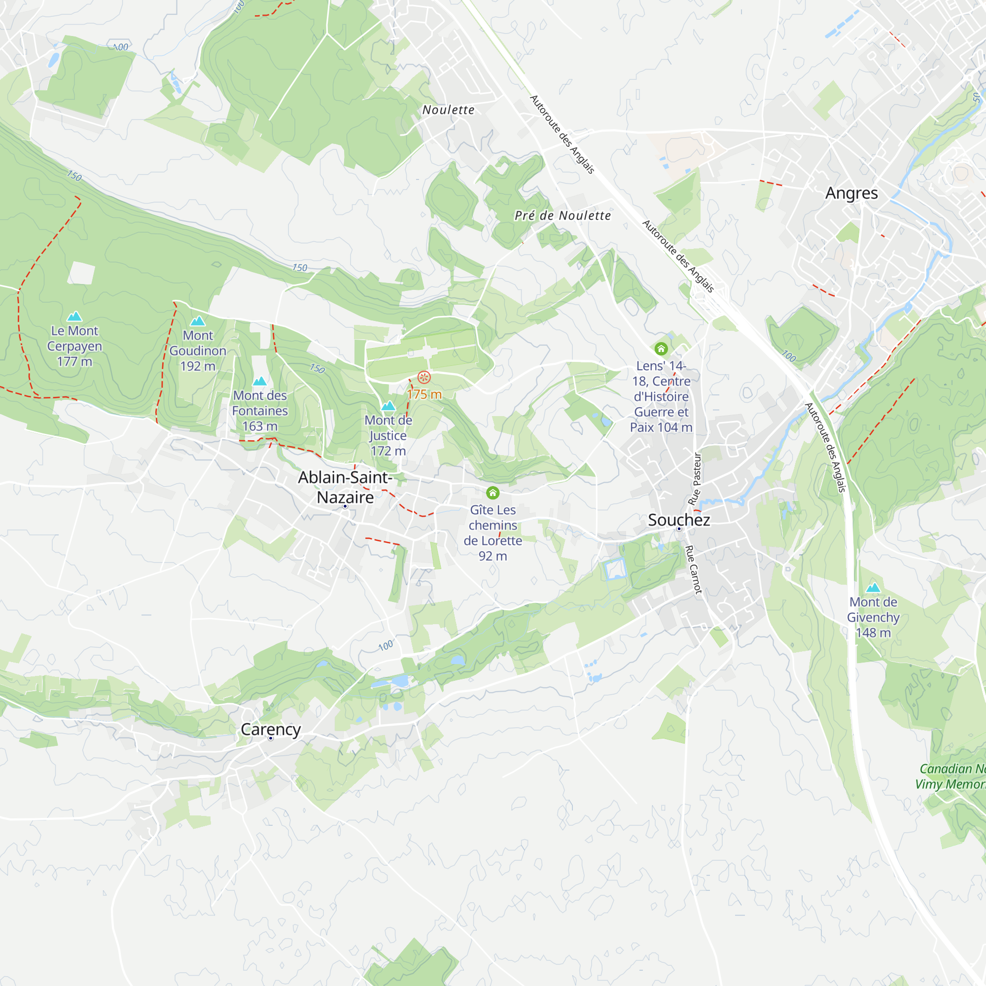 Gîte Les chemins de Lorette map