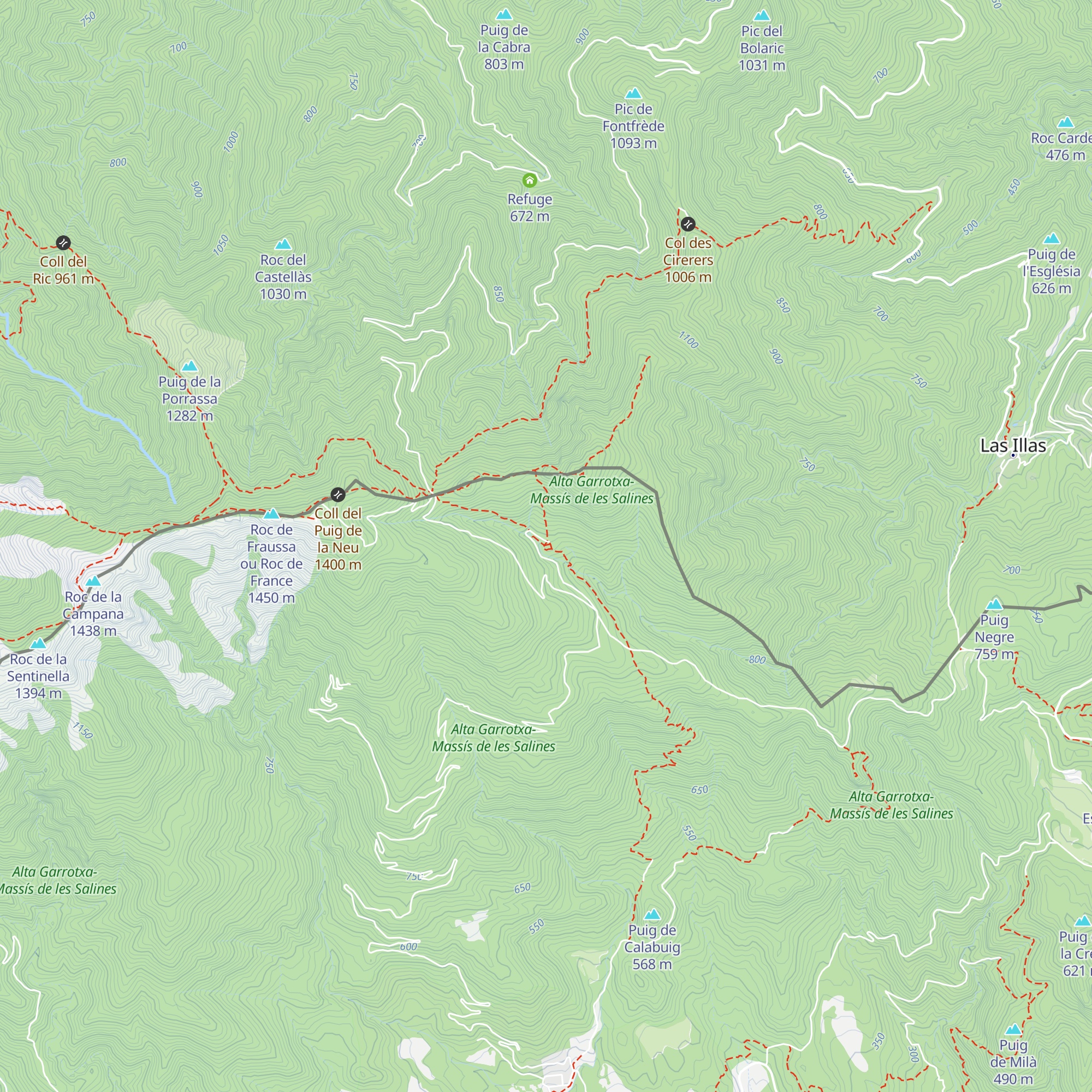 Refugi de les Salines map