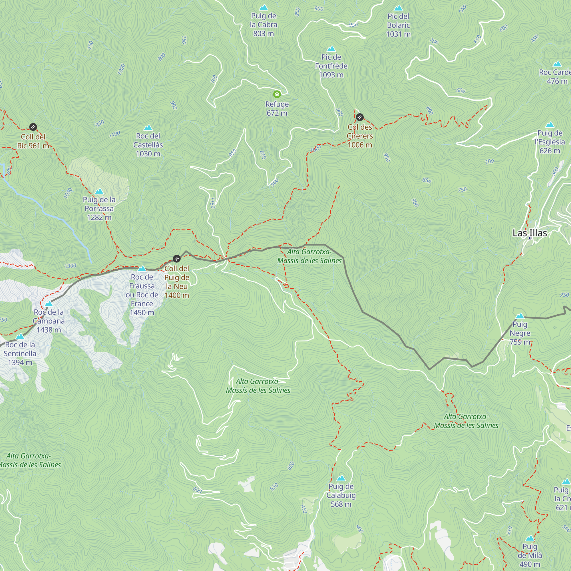 Refugi de les Salines map
