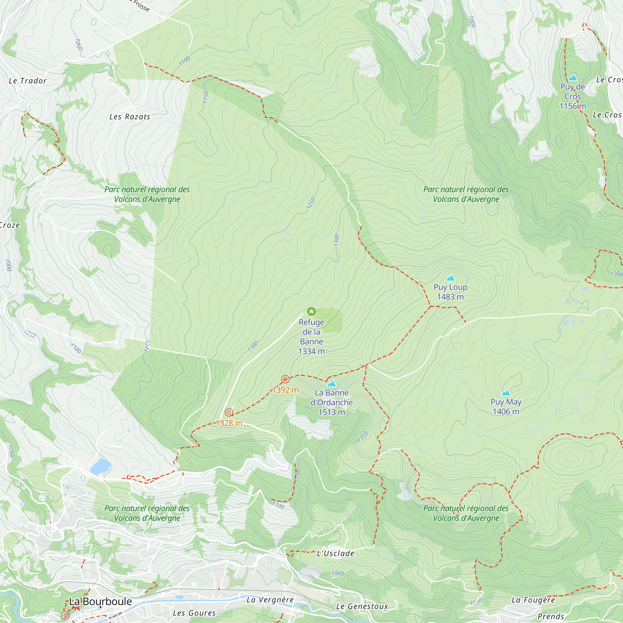 Refuge de la Banne map