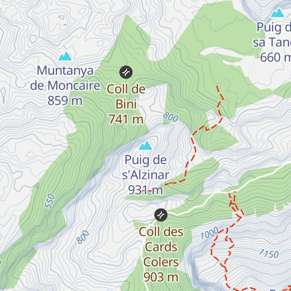 Map of Puig de s'Alzinar