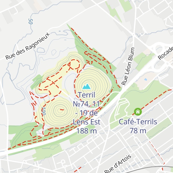 Map of Terril №74, 11 - 19 de Lens Est