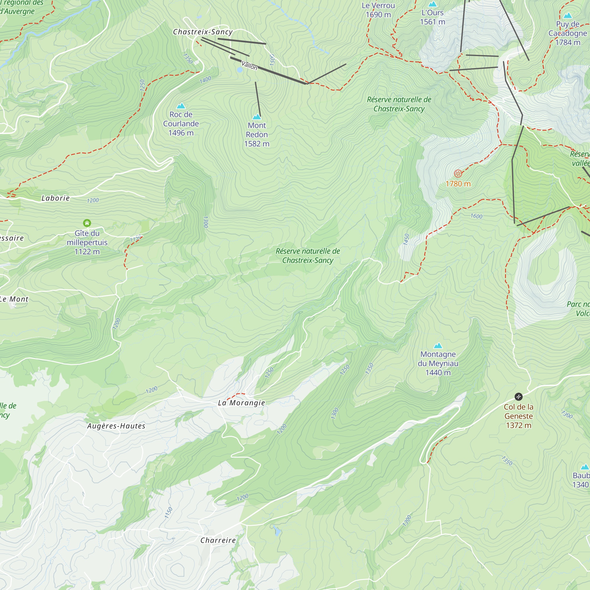 Refuge de Merdençon map