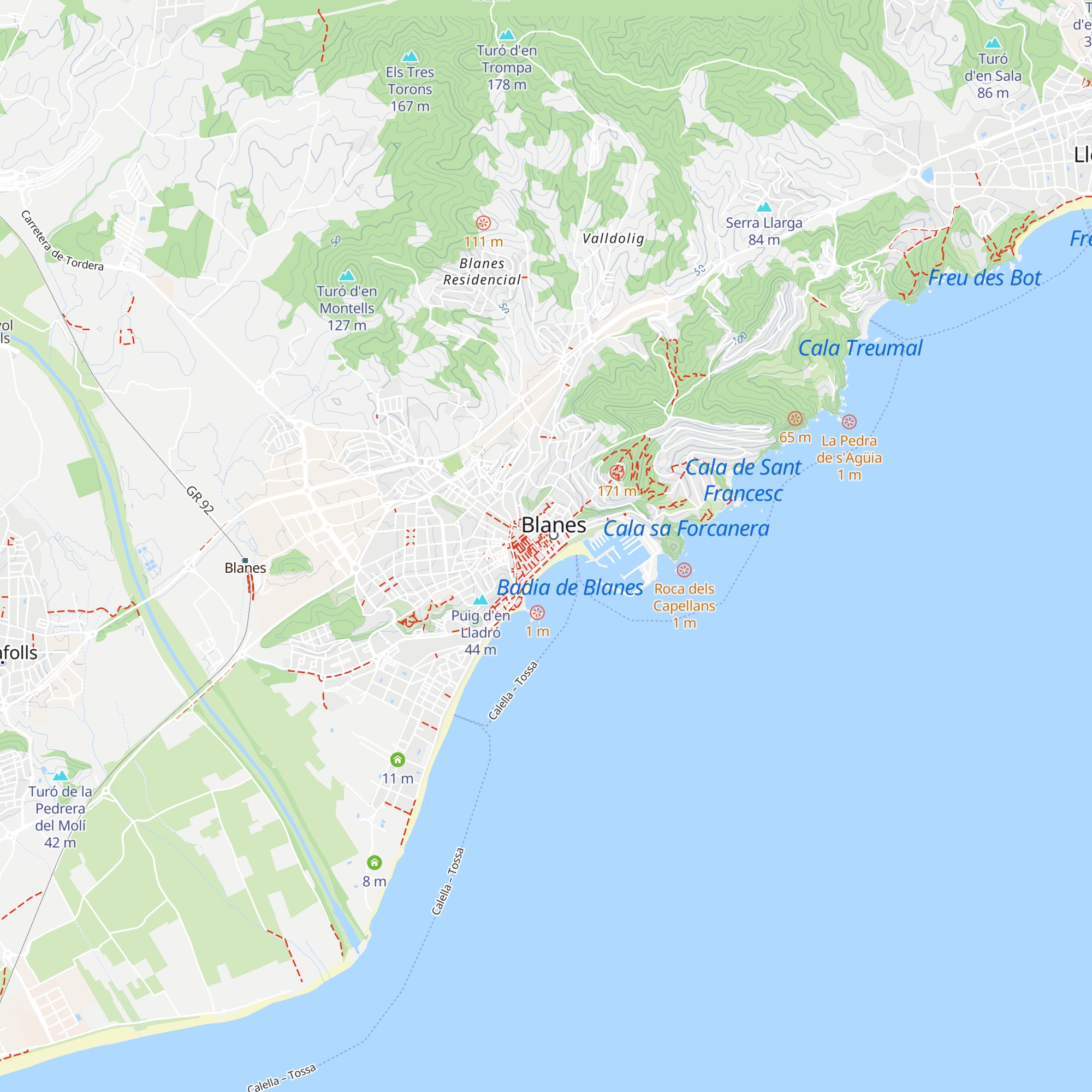 Refugi climàtic Casal Cívic i Comunitari de Blanes - Benet Ribas map