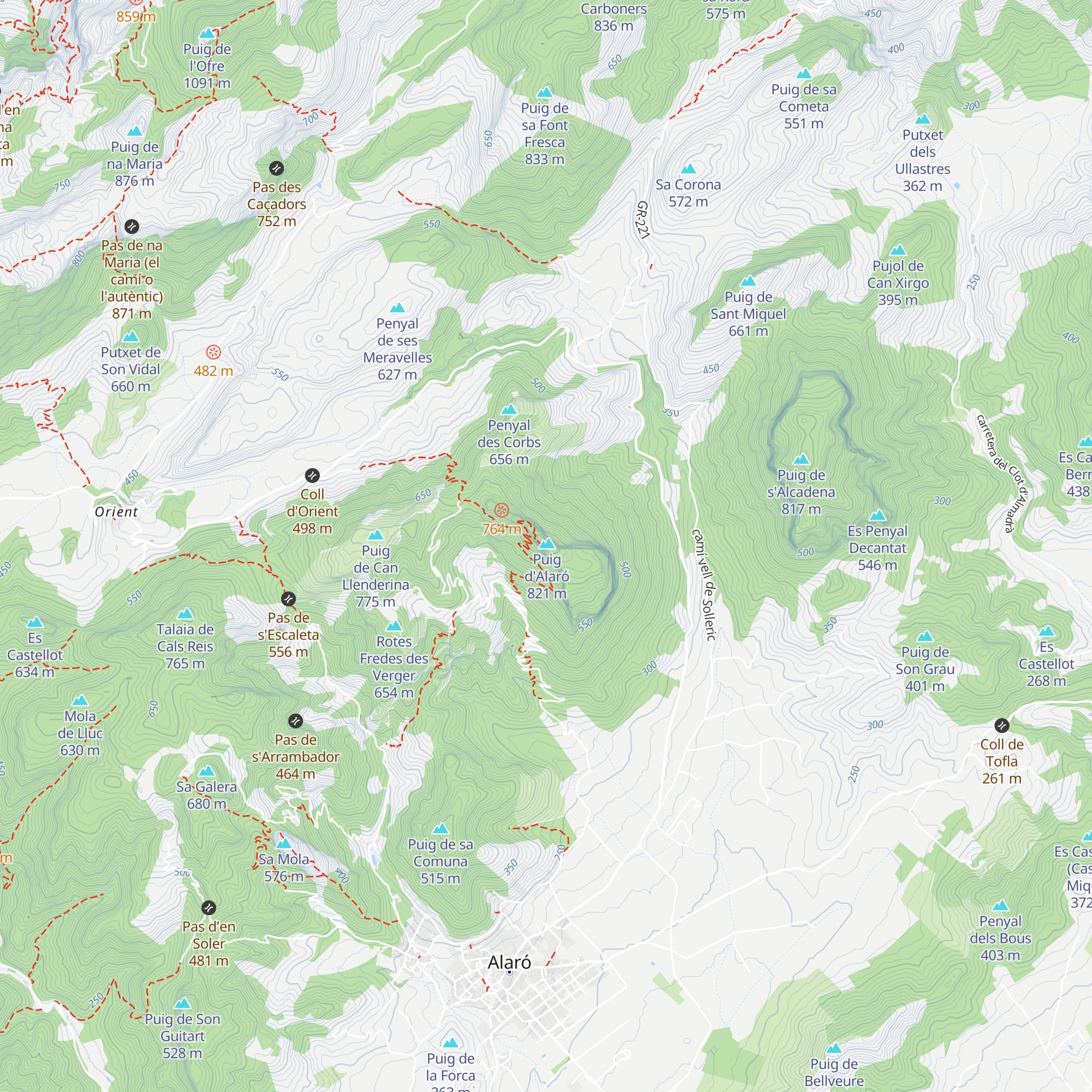 Castell d'Alaró map